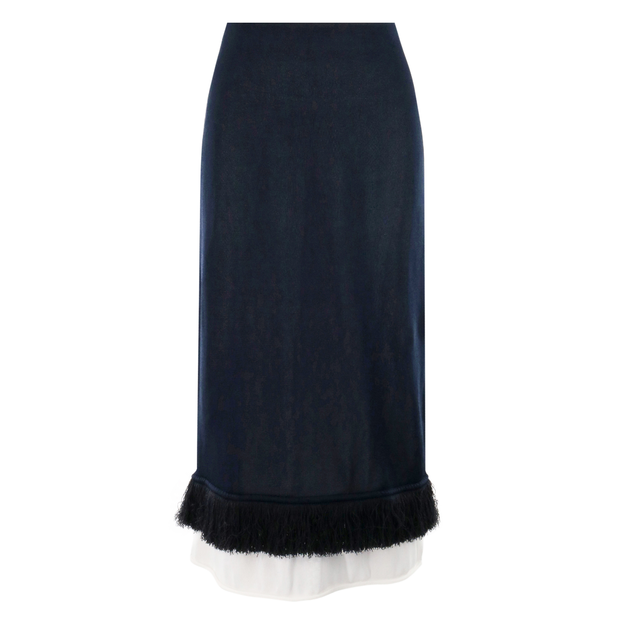 Lightweight Silk Double Layer Knit Midi Skirt