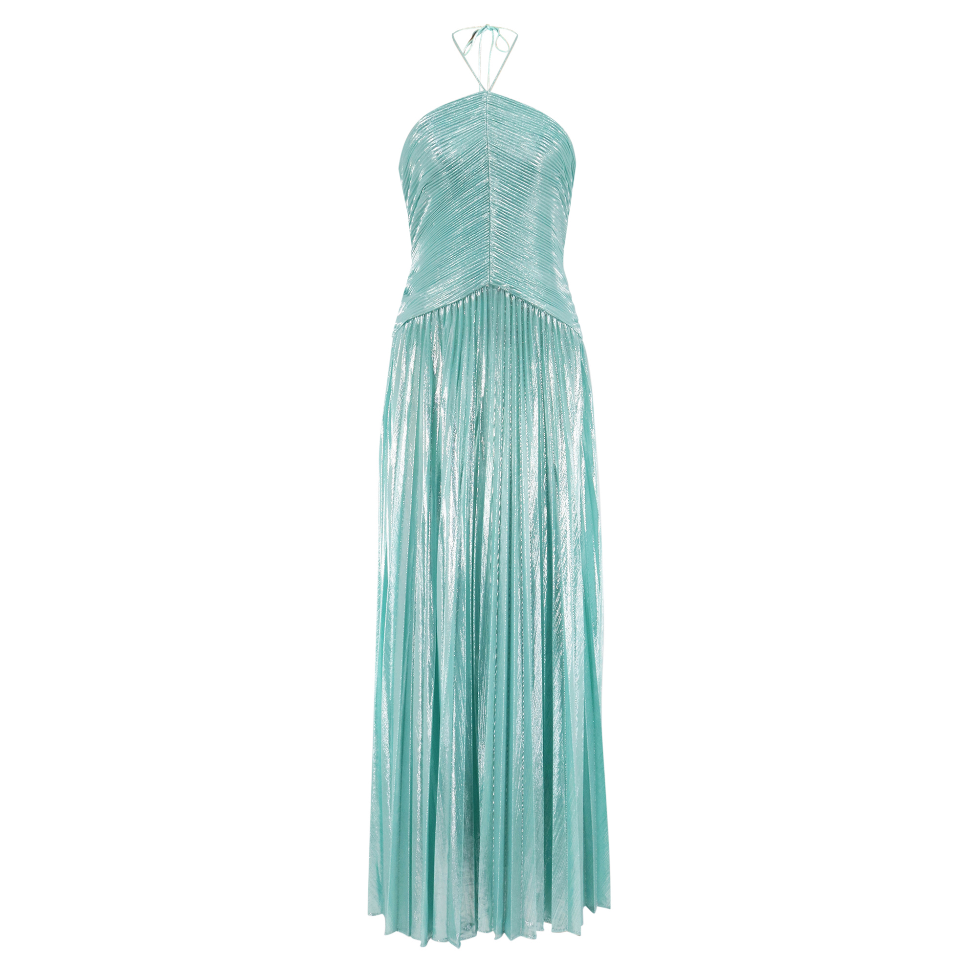 Ivee Halterneck Pleated Midi Dress