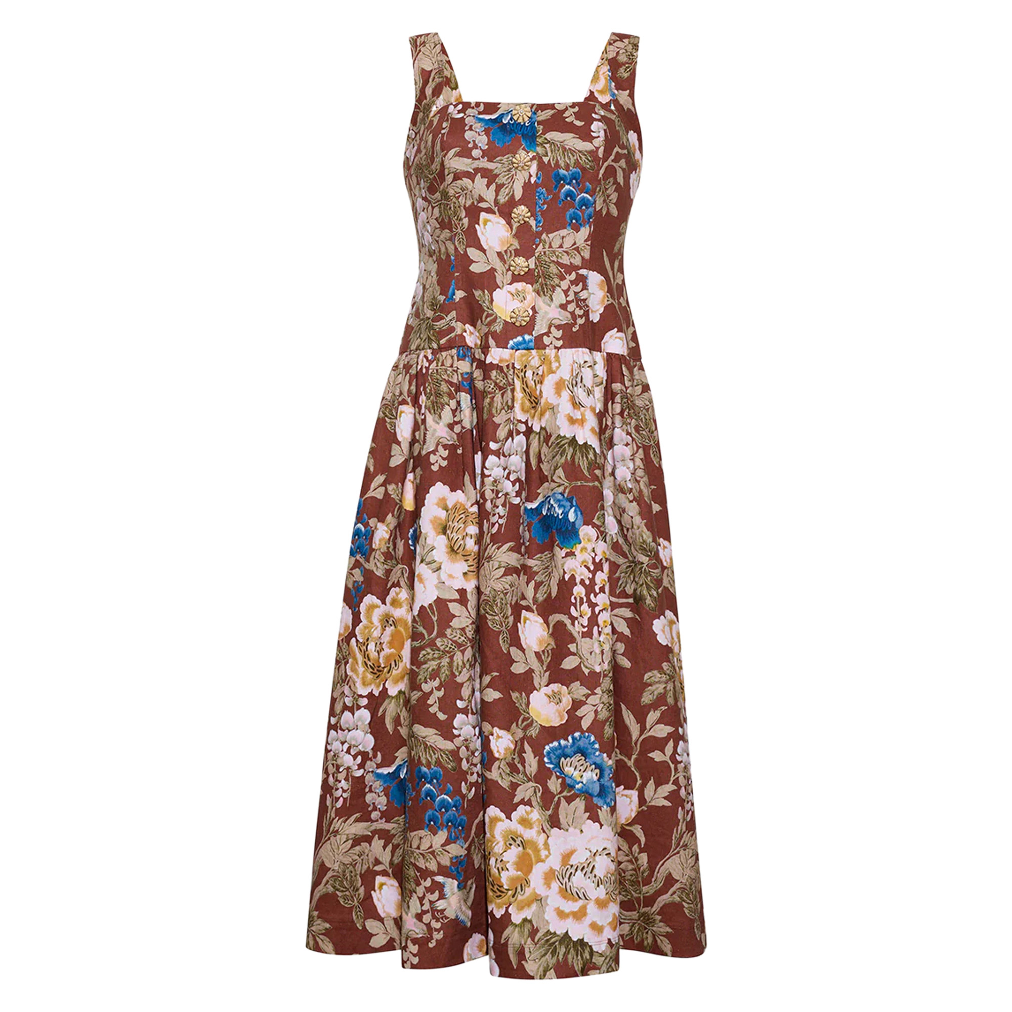 Feliz Sleeveless Drop Waist Midi Dress