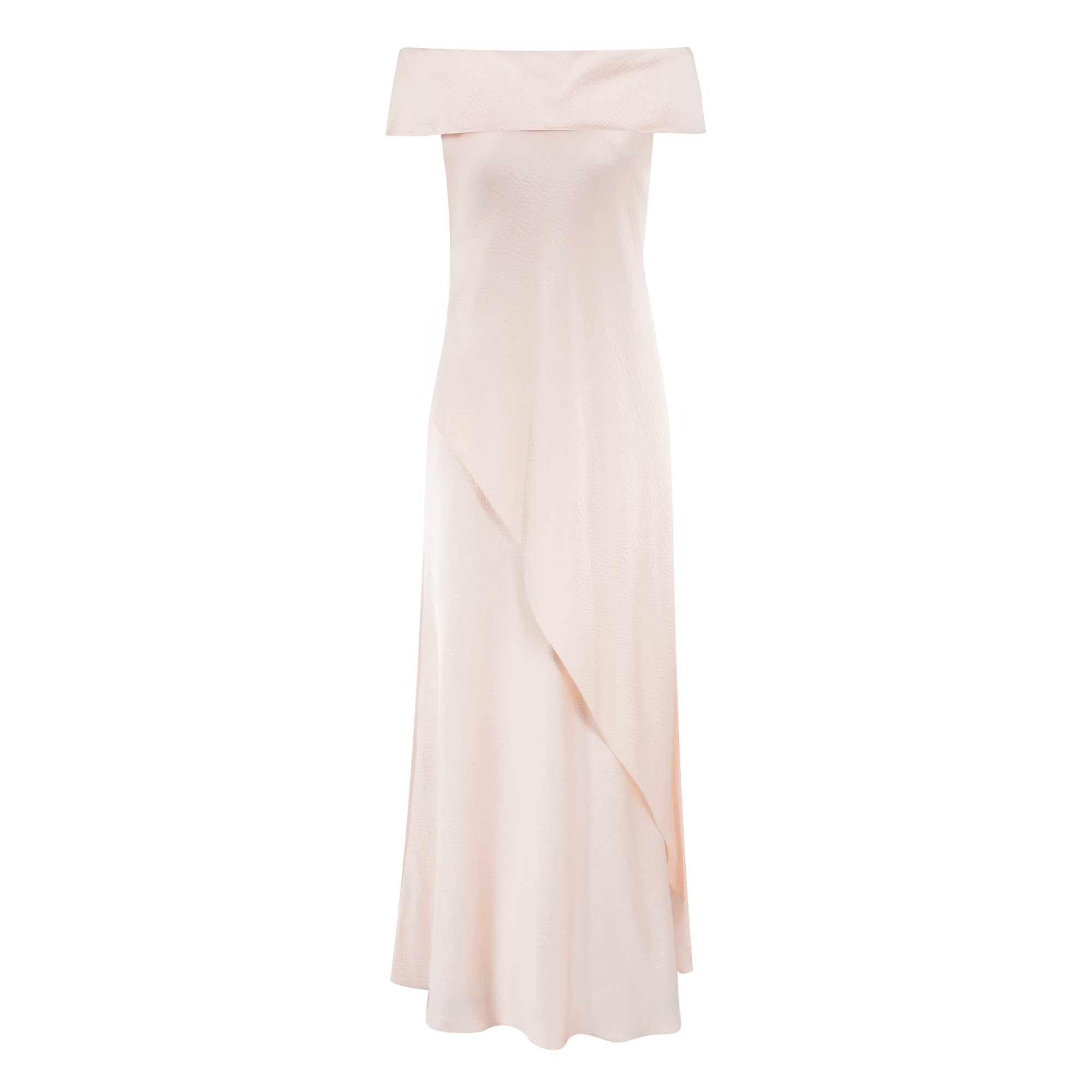 Hammered Satin Off-The-Shoulder Gown