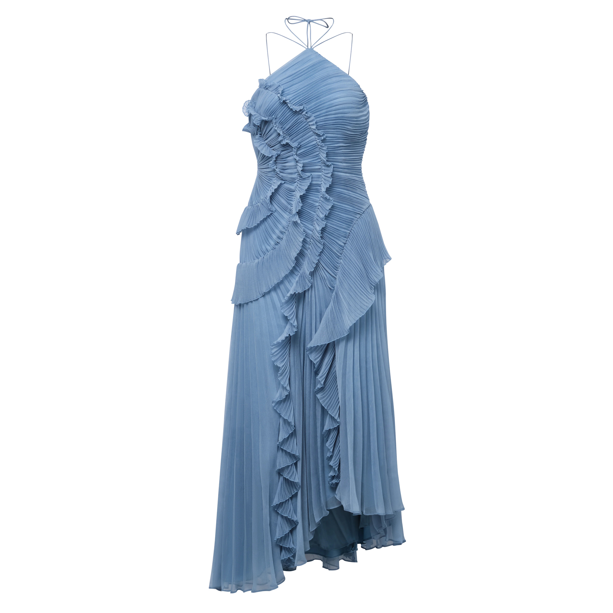 Lorelie Halterneck Pleated Gown