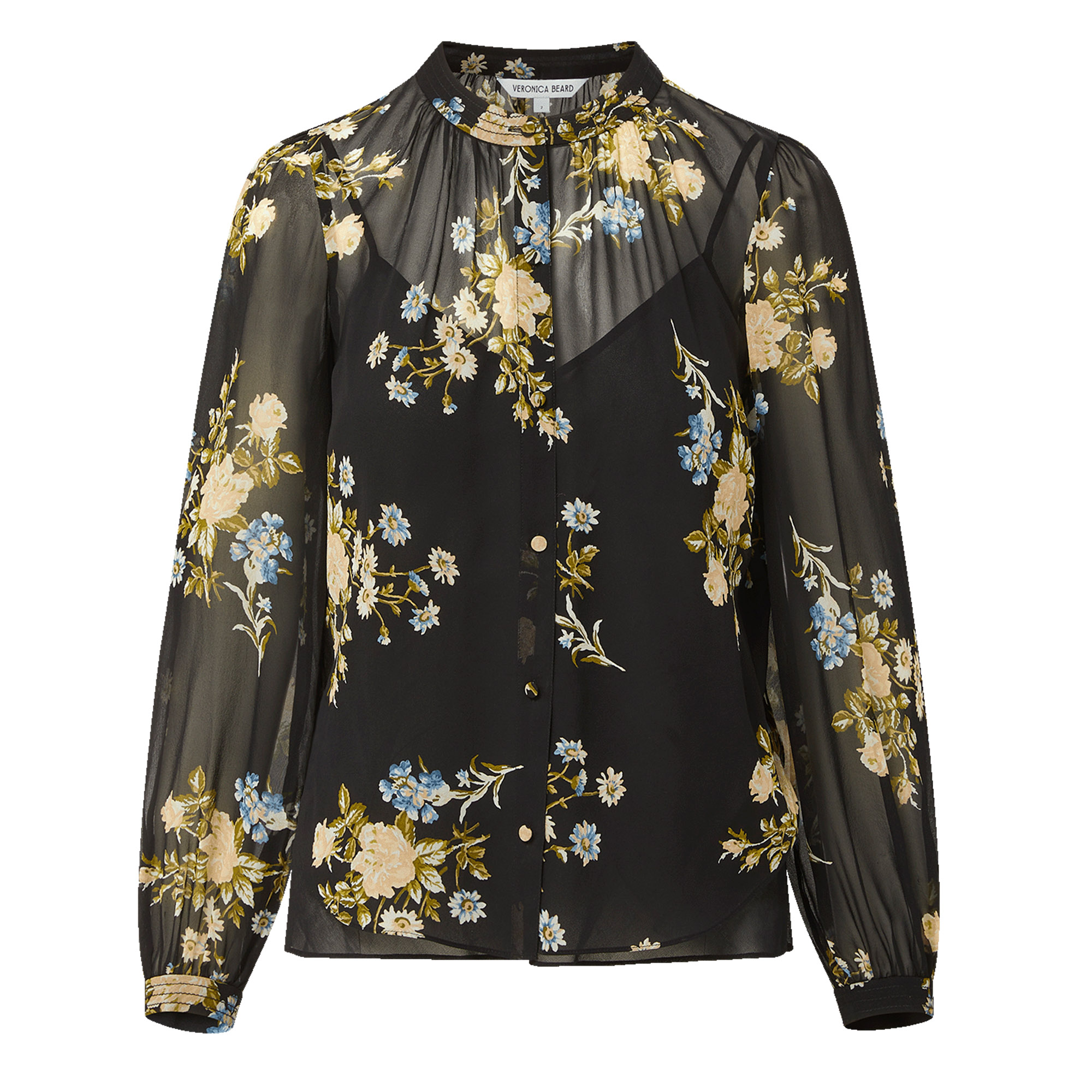 Ashlynn Long Sleeve Silk Button-Down Blouse