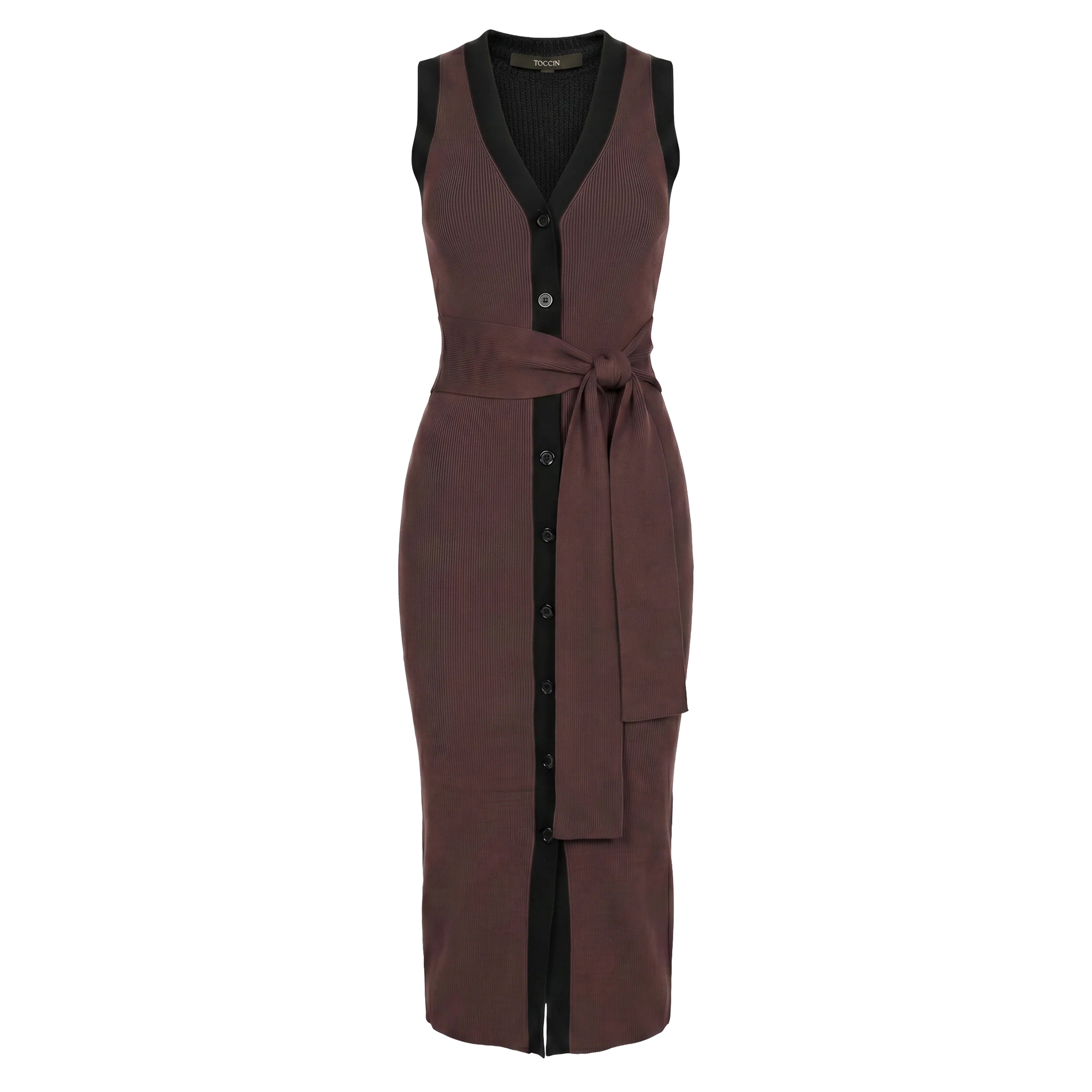 Victoria Tie Front Sleeveless Midi Dress