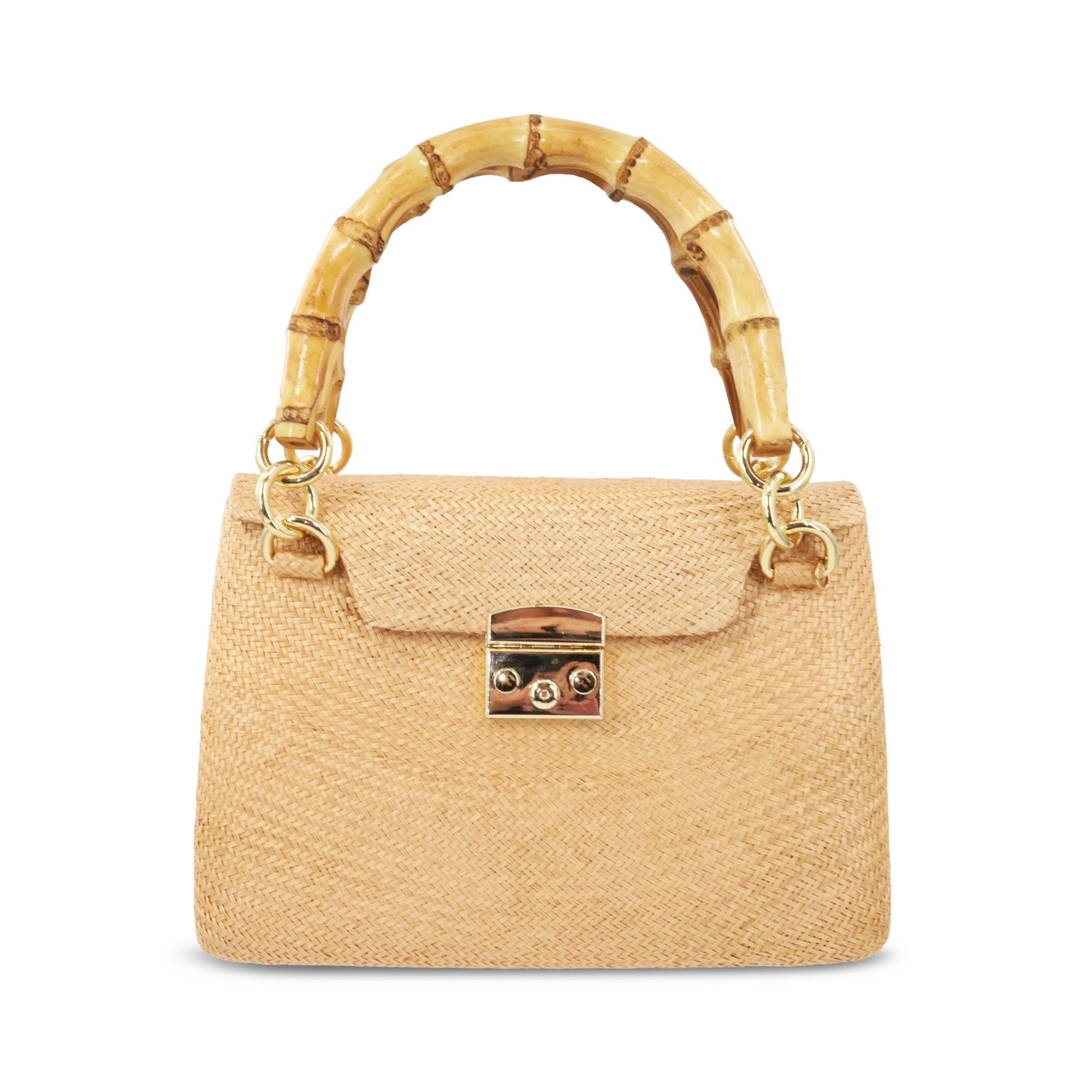 Jeanne Bun Bamboo Top Handle Bag