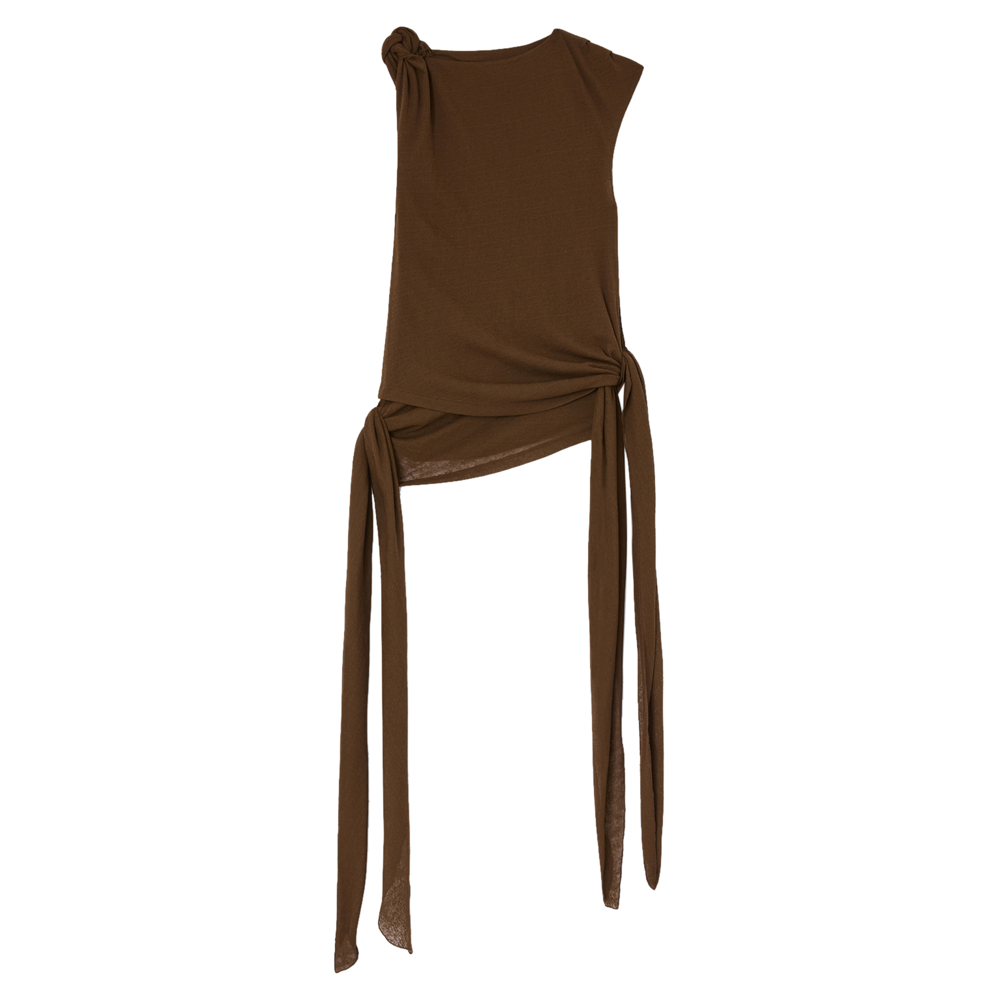 Marl Mesh Tie Knot Tank Top