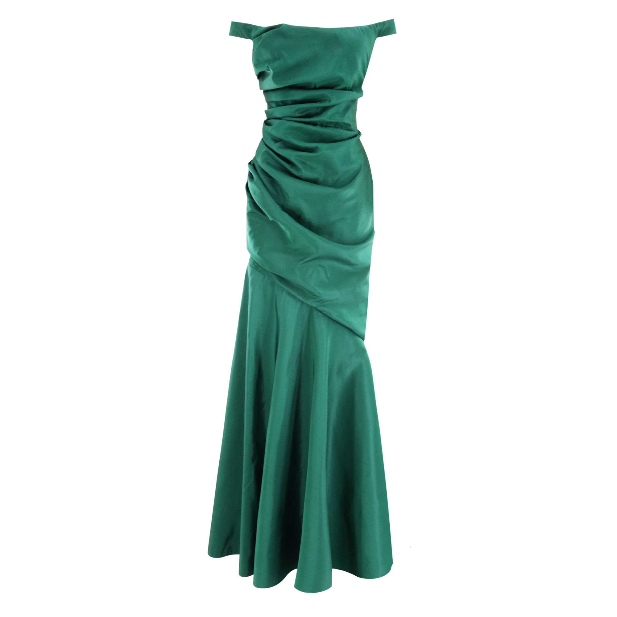 Draped Wrap Silk Faille Gown