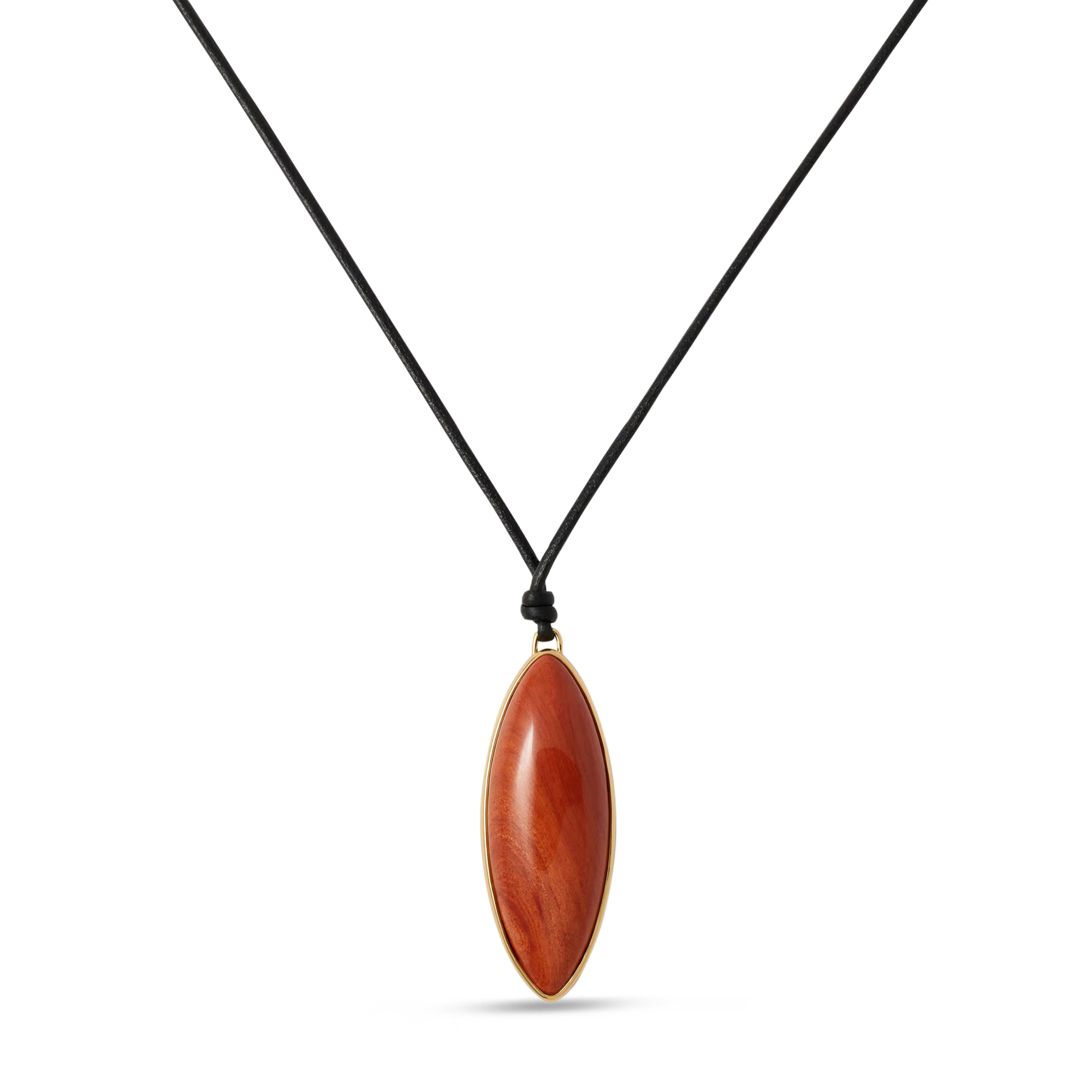 Semi-Precious Dagger Leather Cord Necklace
