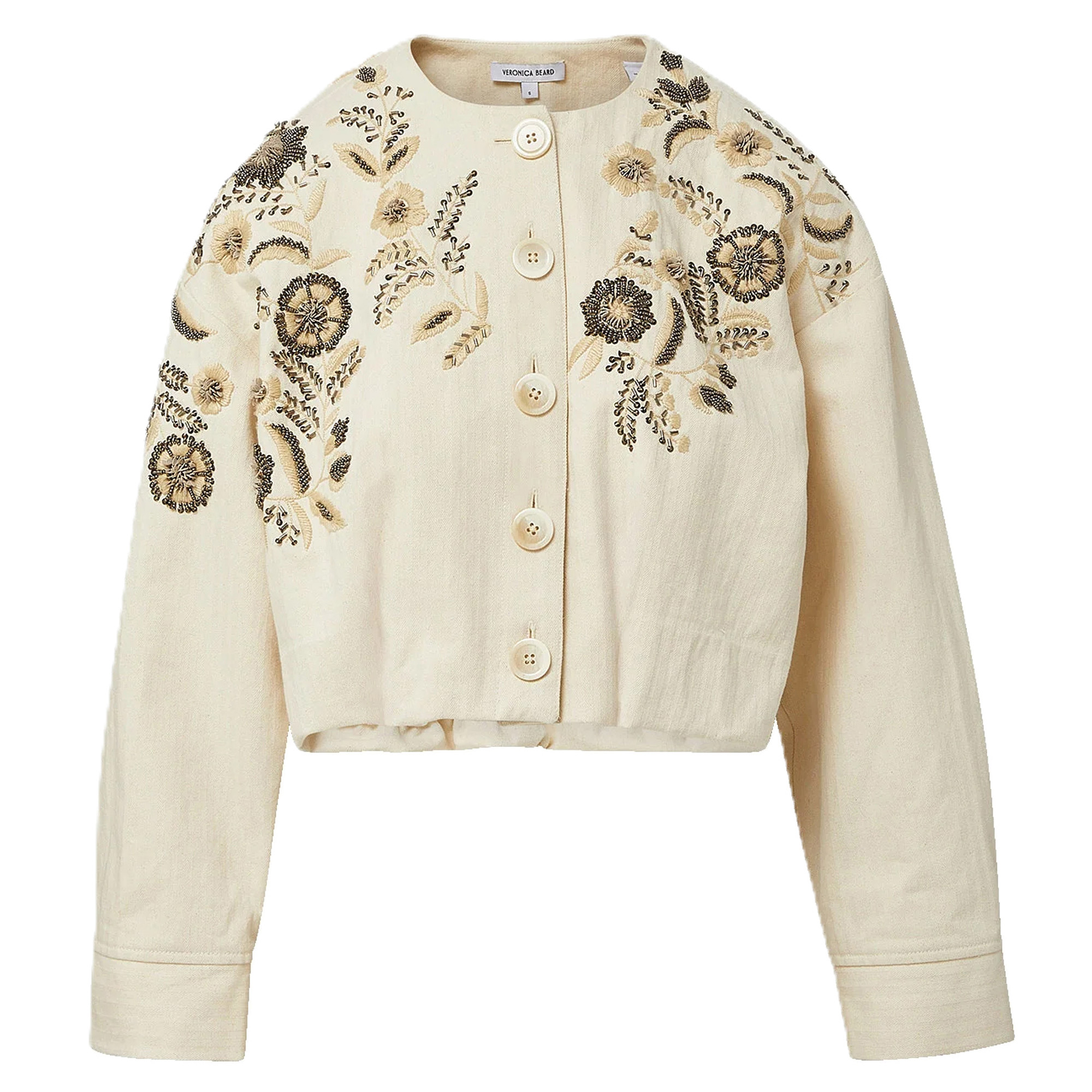 Emeren Embroidered Cropped Bubble Jacket