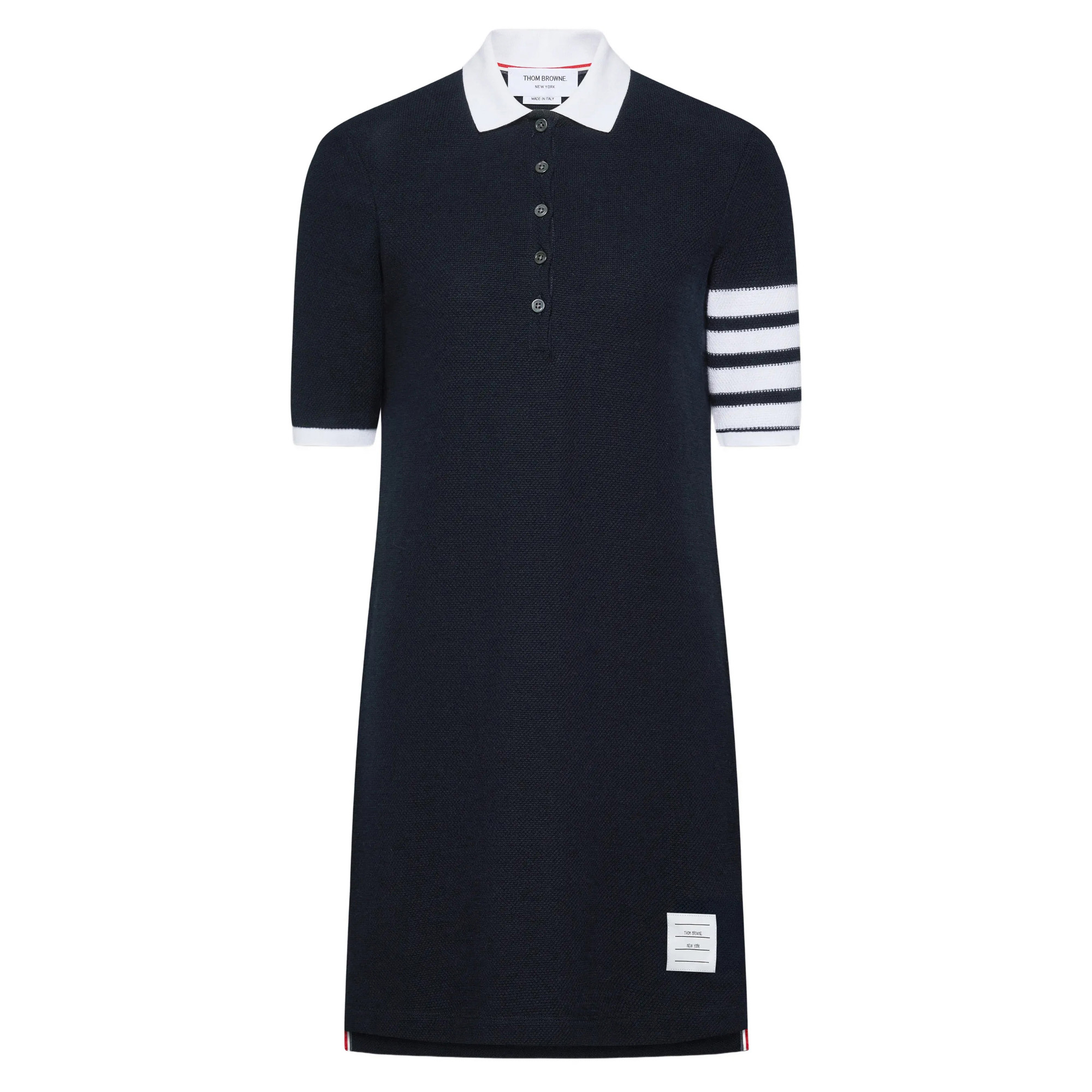 Short Sleeve Polo Mini Dress In Textured Pique
