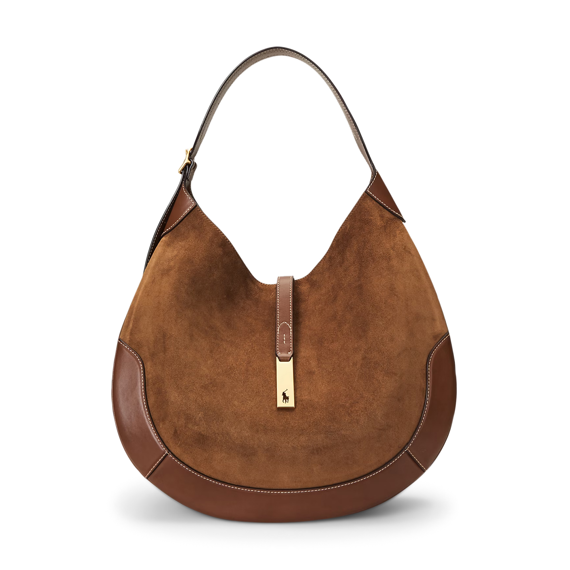Polo ID Suede Large Shoulder Bag