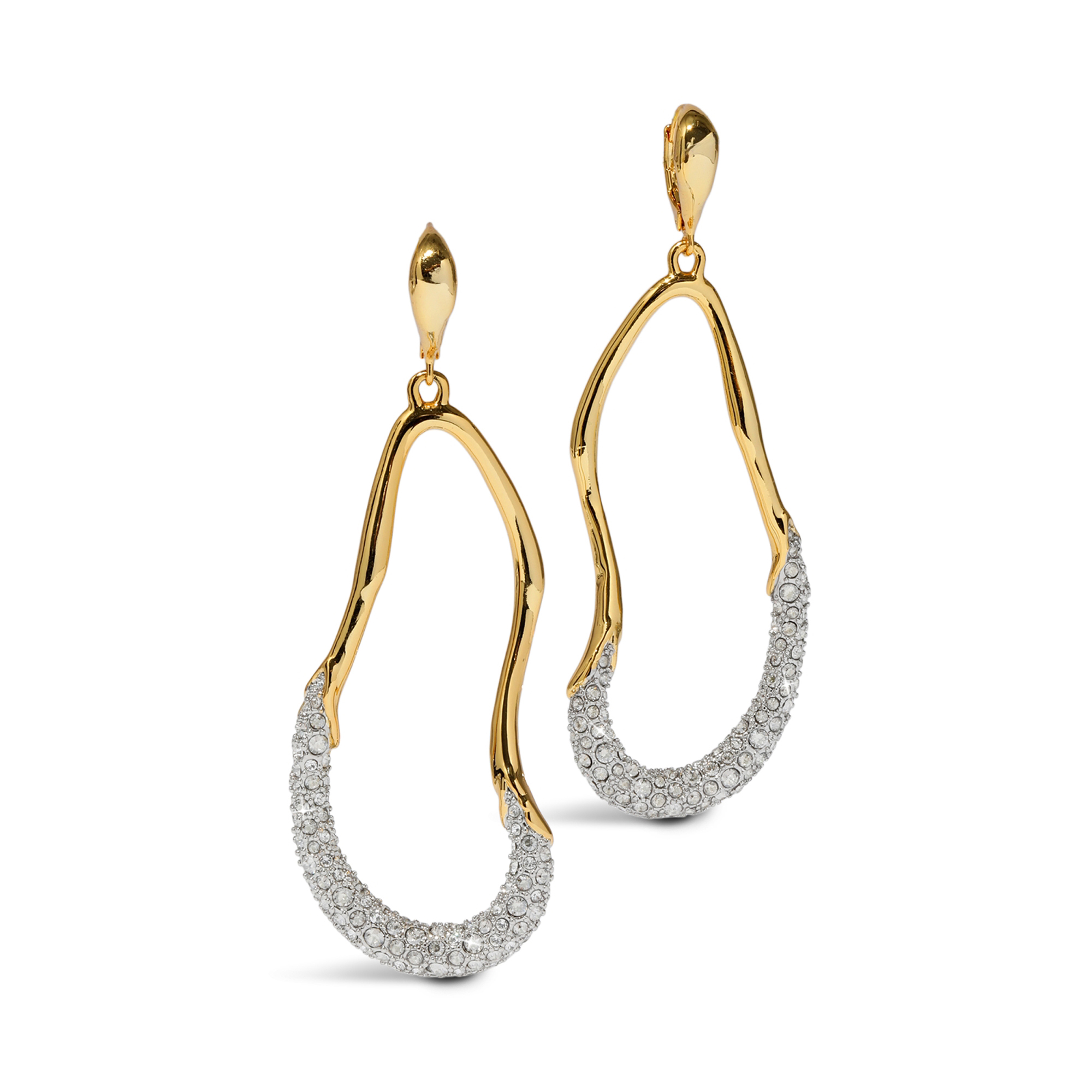 Sonales Crystal Curve Leverback Drop Earrings