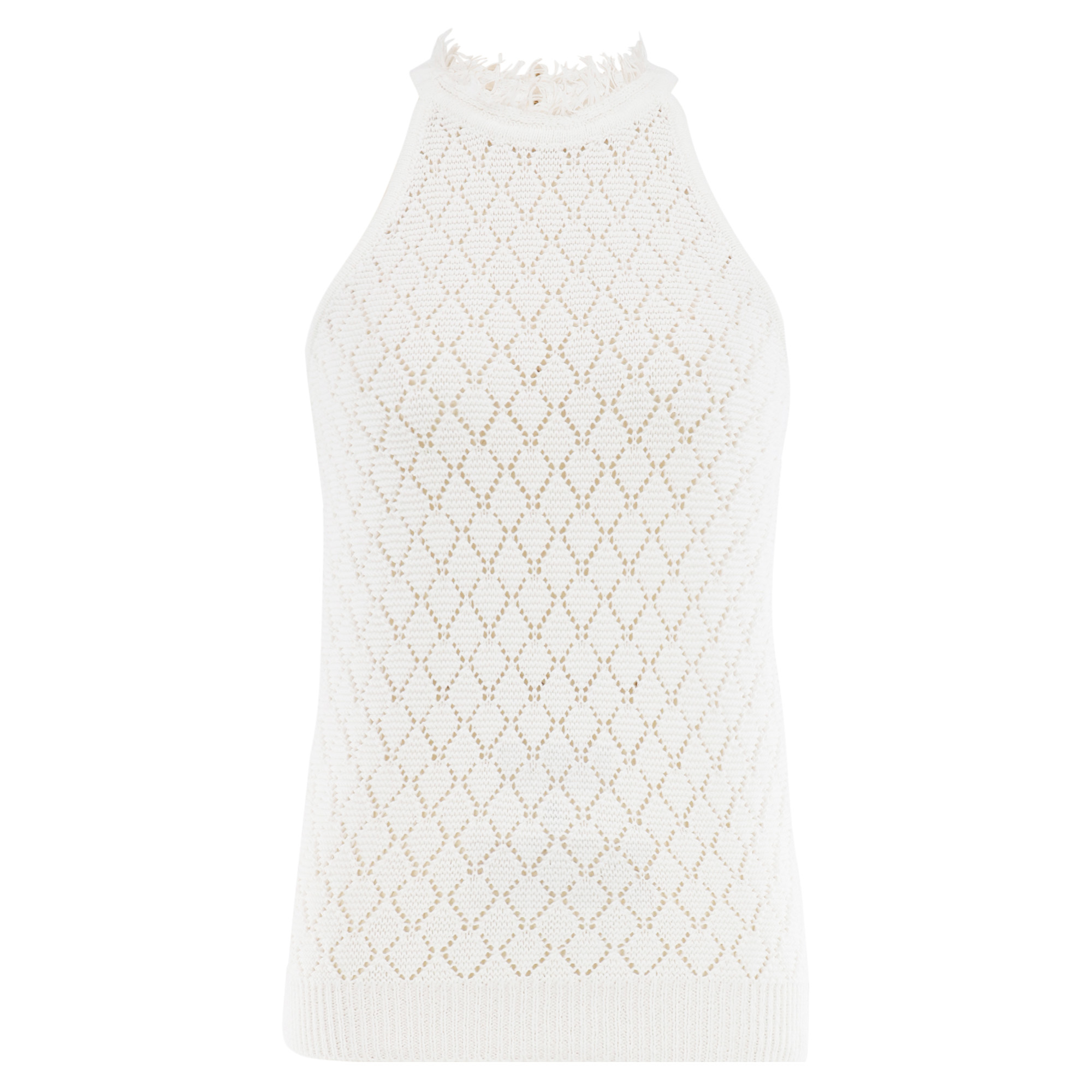 Kristin Fringe Collar Sleeveless Sweater