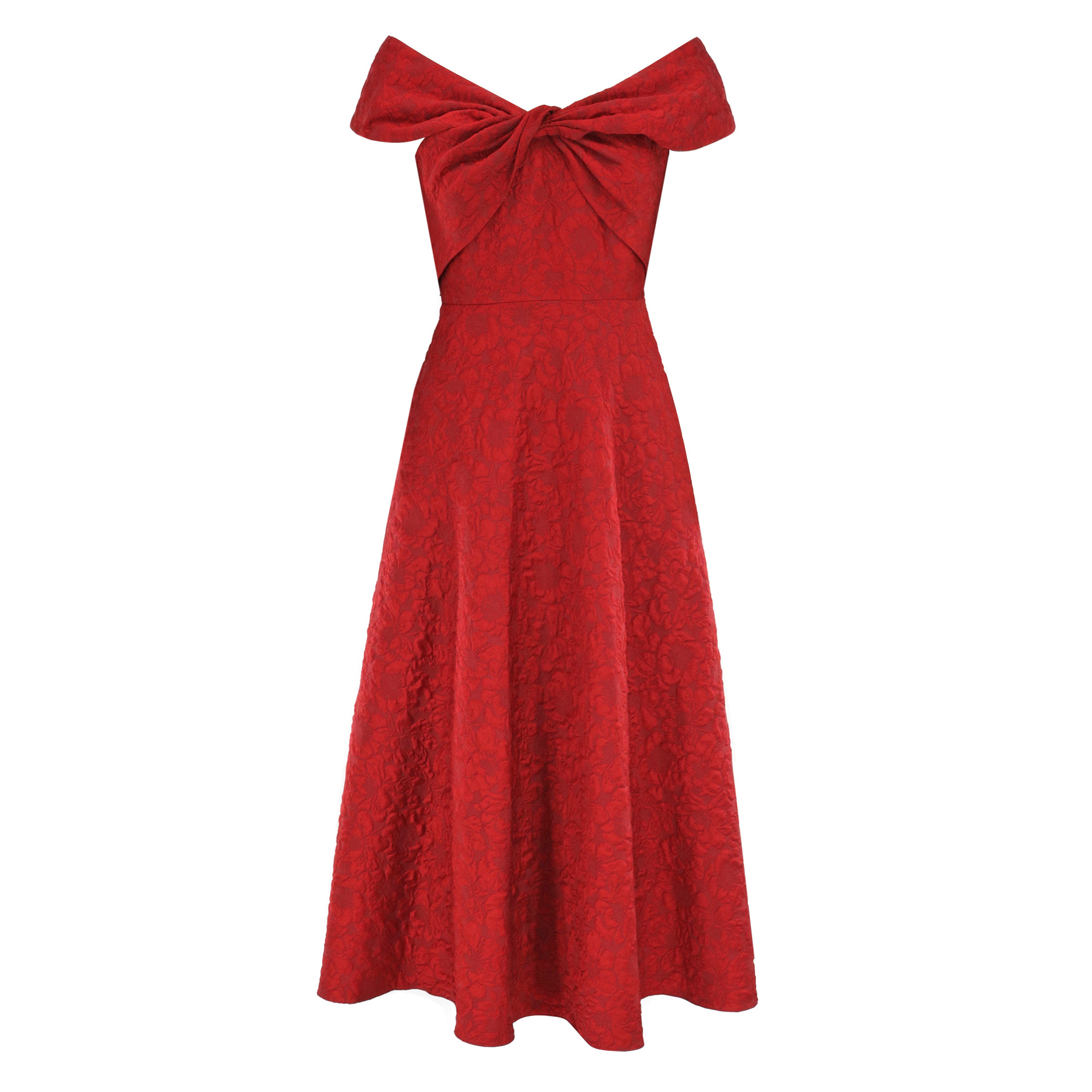 Off The Shoulder Jacquard Dress