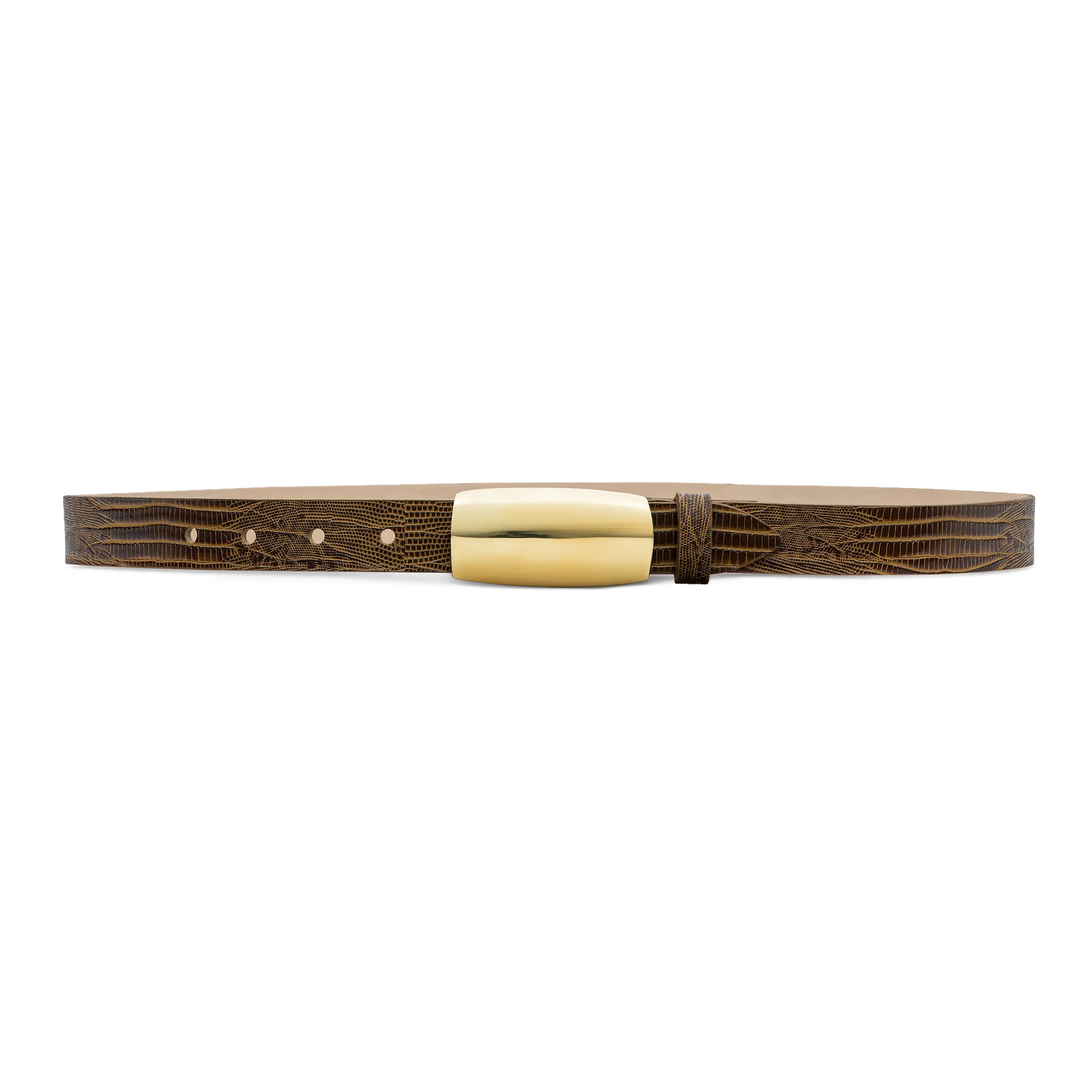 Marlowe Lizard-Embossed Leather Belt