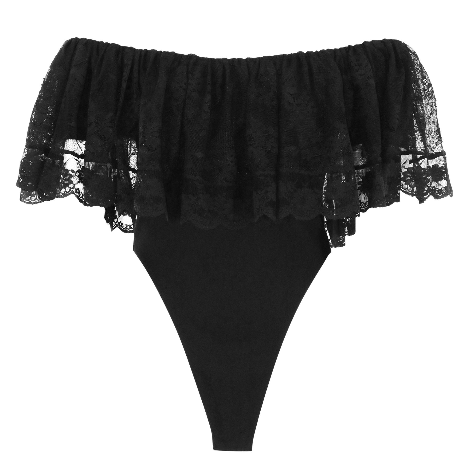 Rosette Off-The-Shoulder Bodysuit