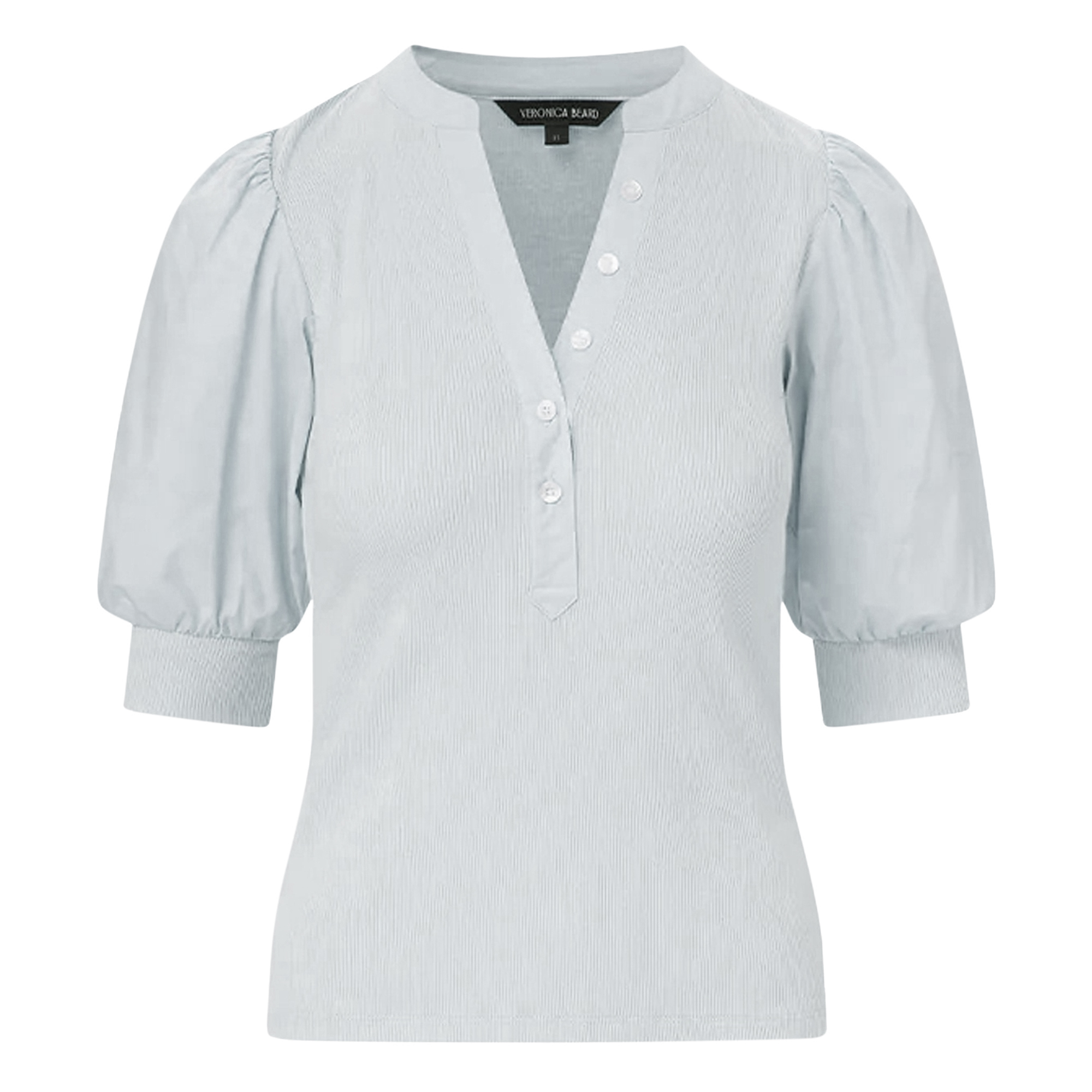 Coralee Ribbed Knit Puff Sleeve Top