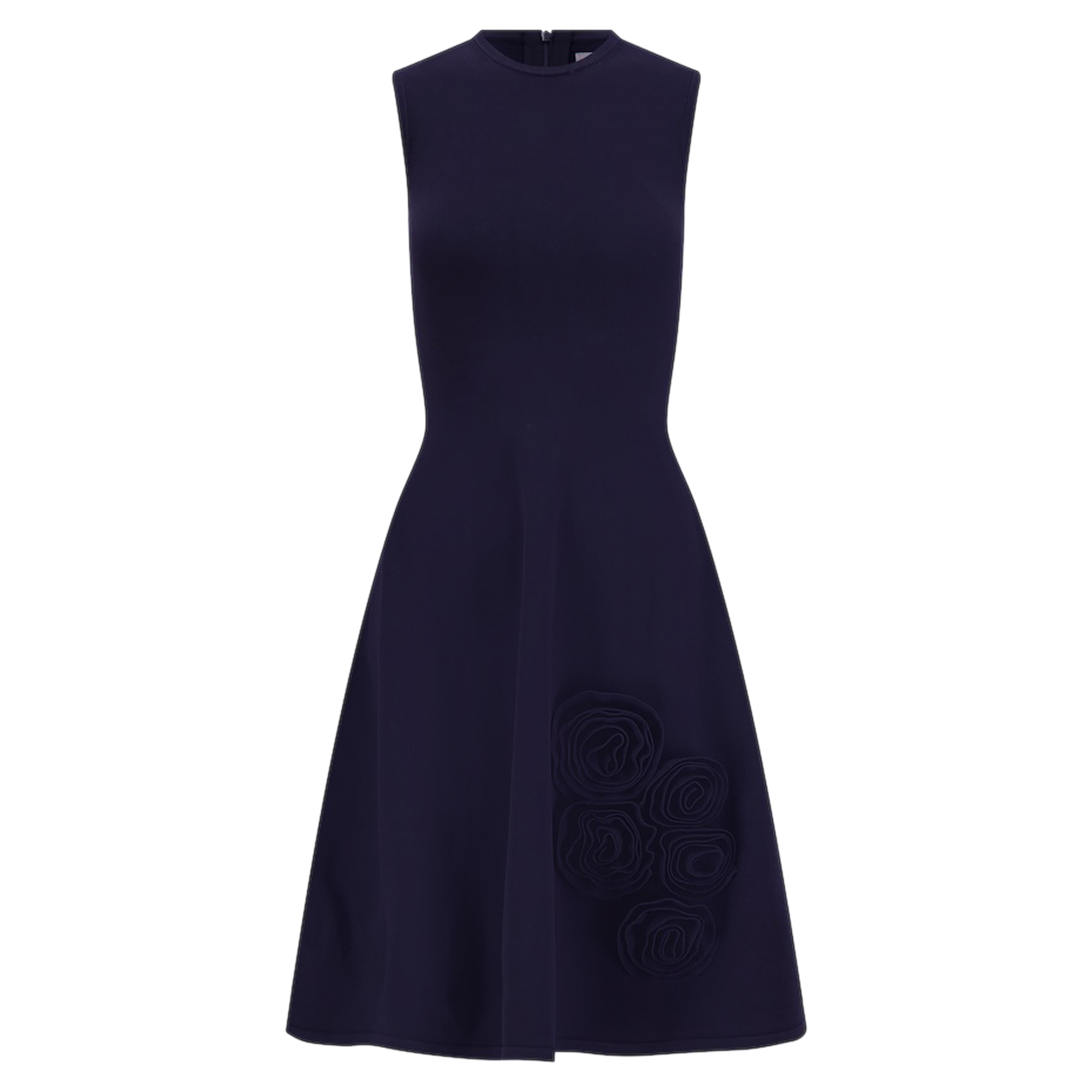 Sleeveless Rose Detail Knit Mini Dress