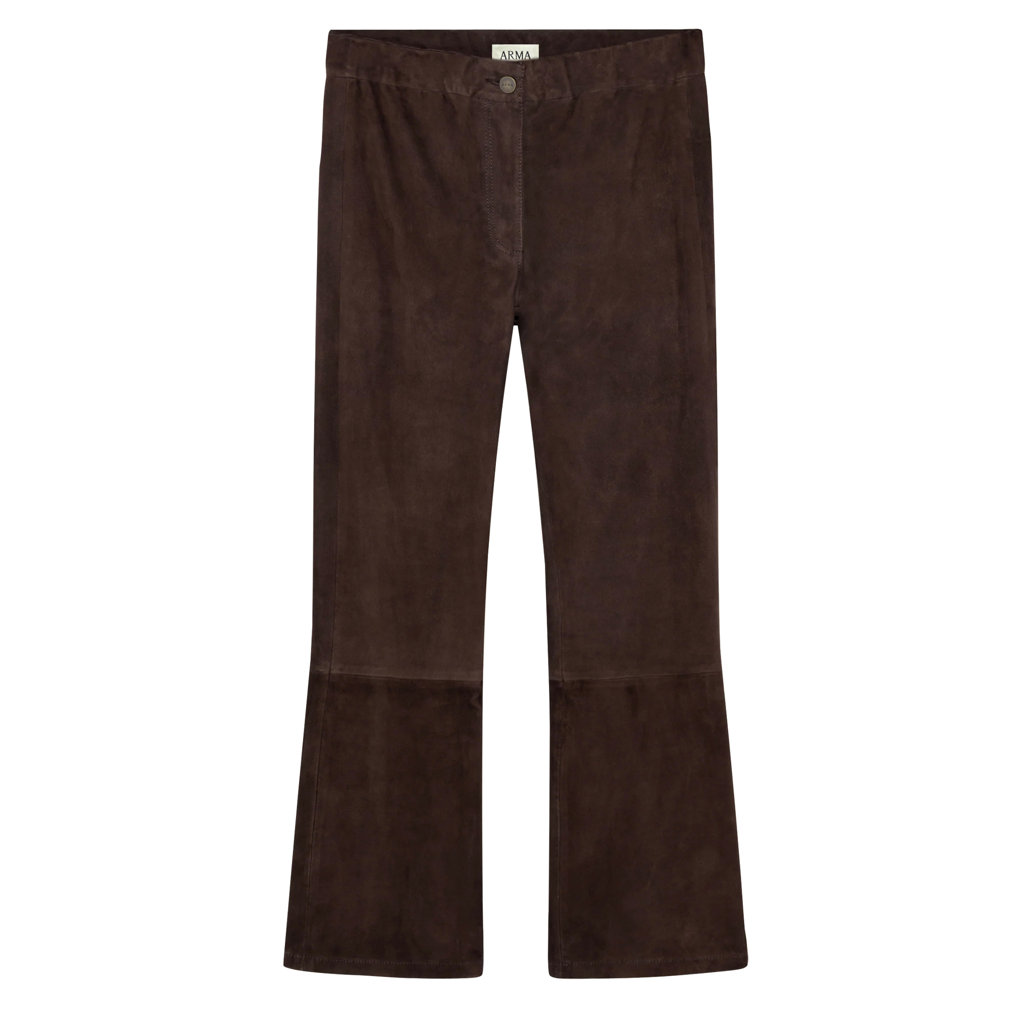 Lively Stretch Suede Cropped Flare Trousers