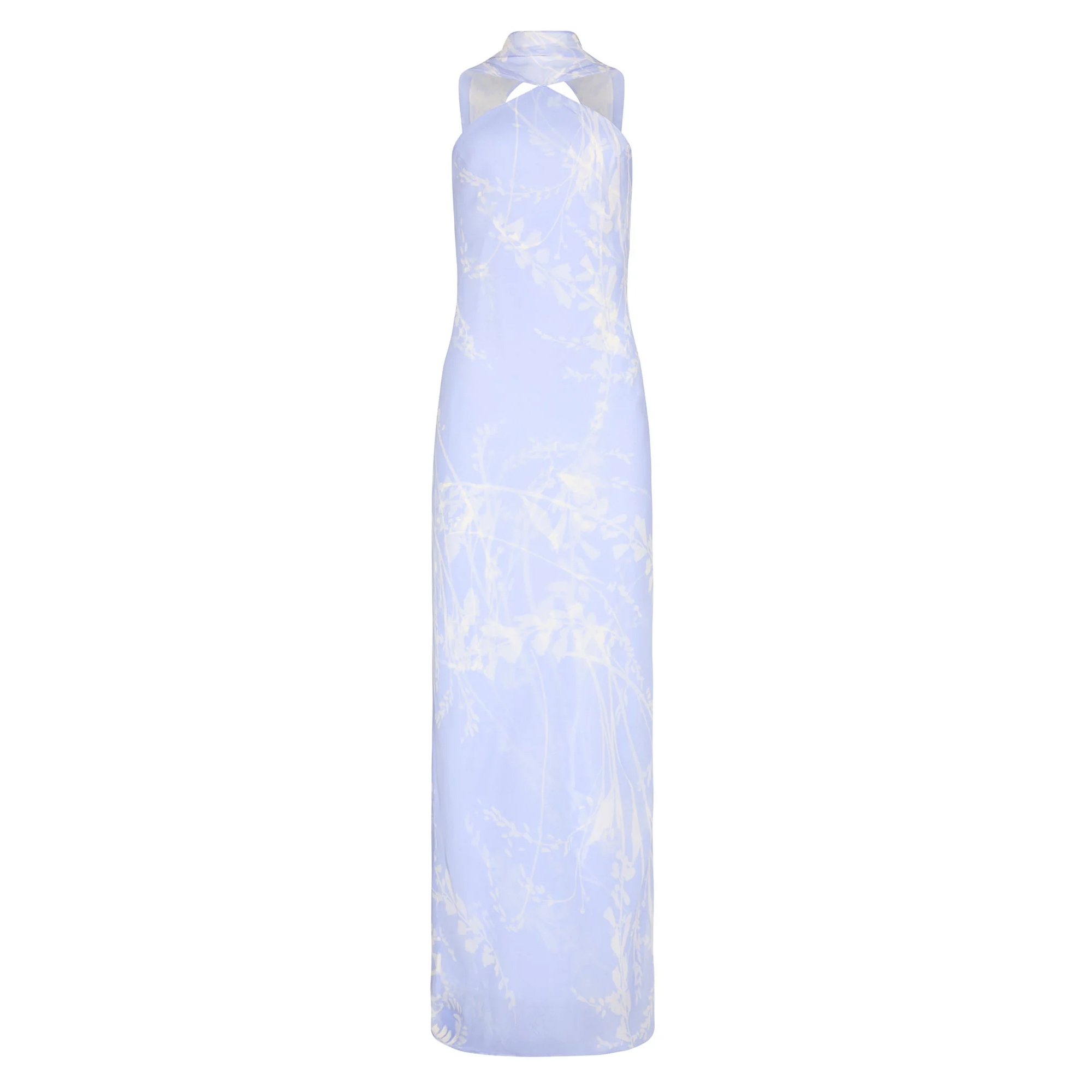 Ashton Sleeveless Scarf Halterneck Maxi Dress