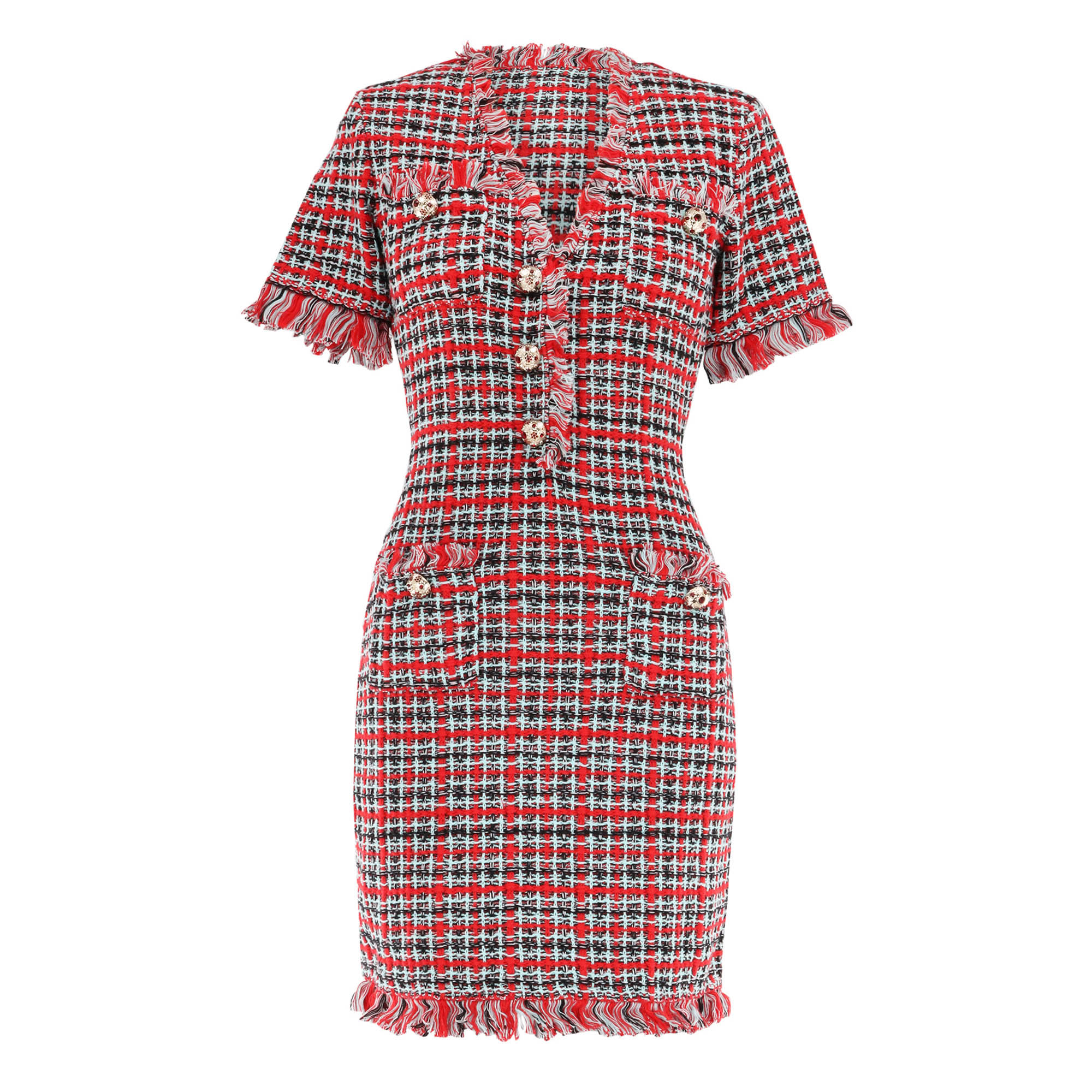 Frayed Knit Mini Dress