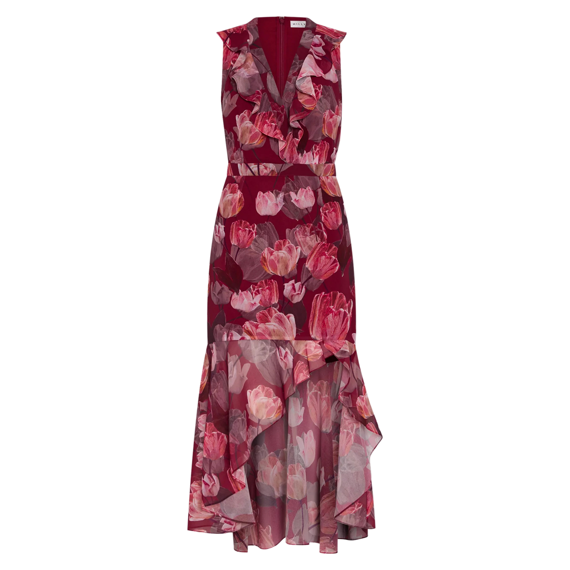 Nanci Sleeveless V-Neck Printed Midi Dress