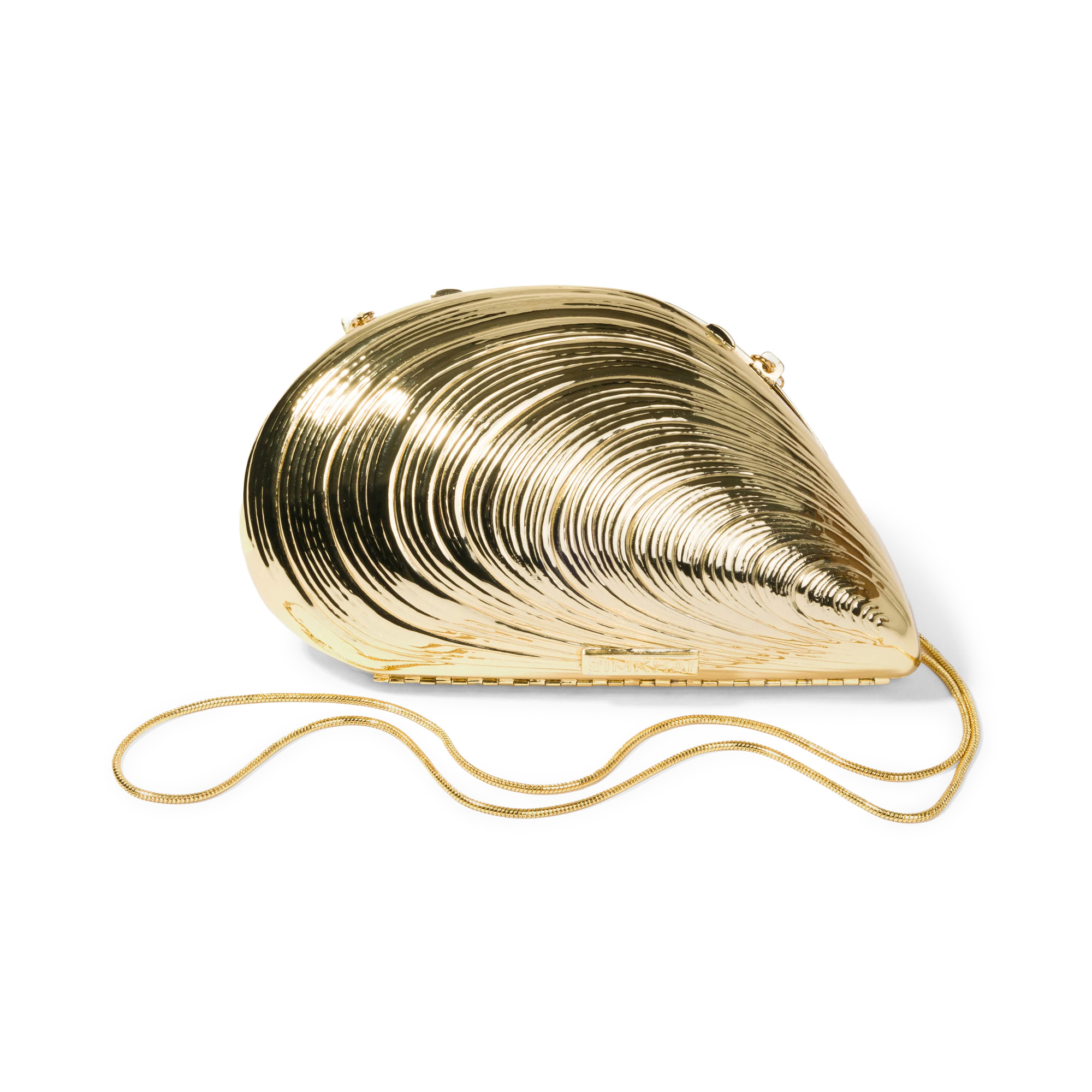 Bridget Metal Oyster Clutch