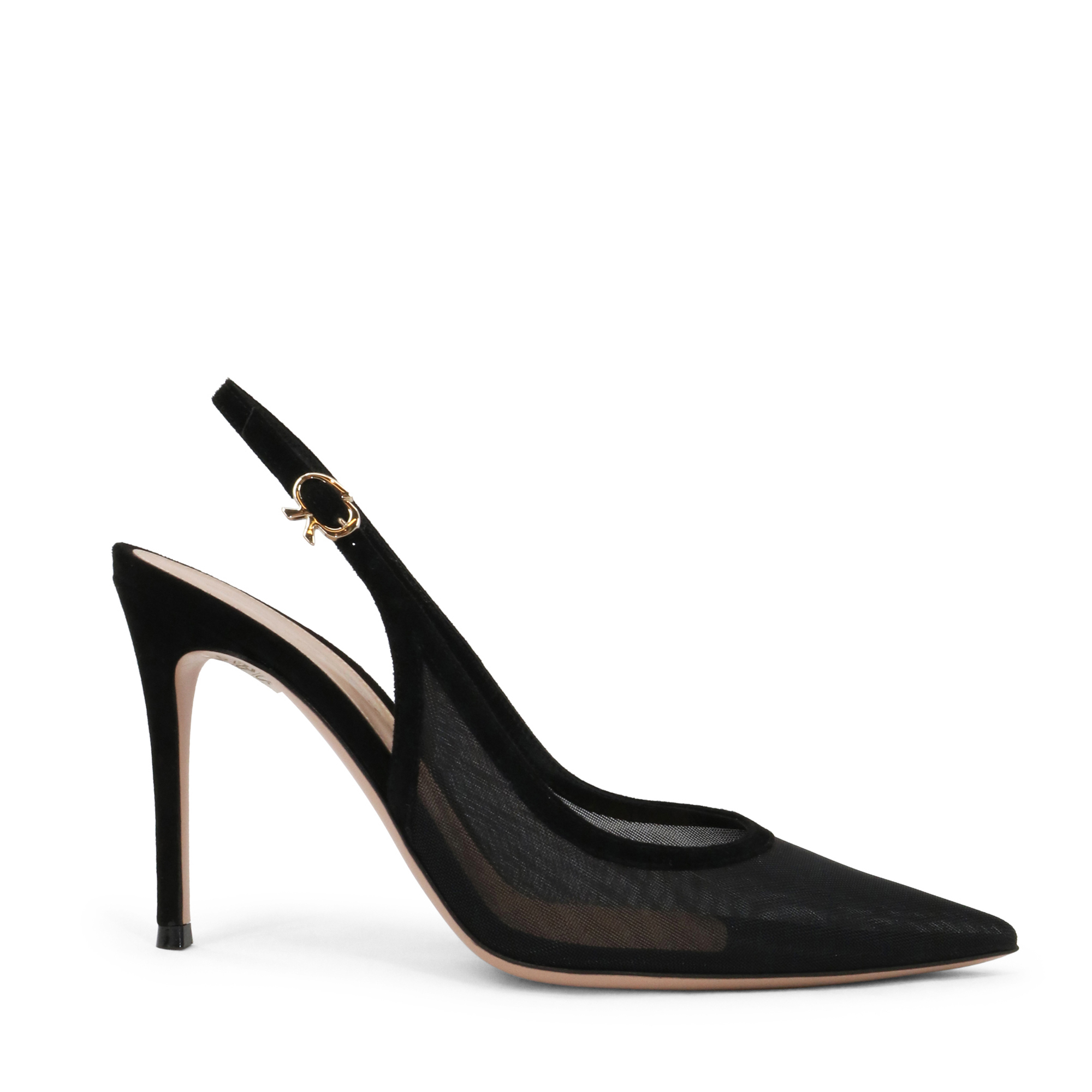 Suede Trim Organza 95mm Slingback Pumps