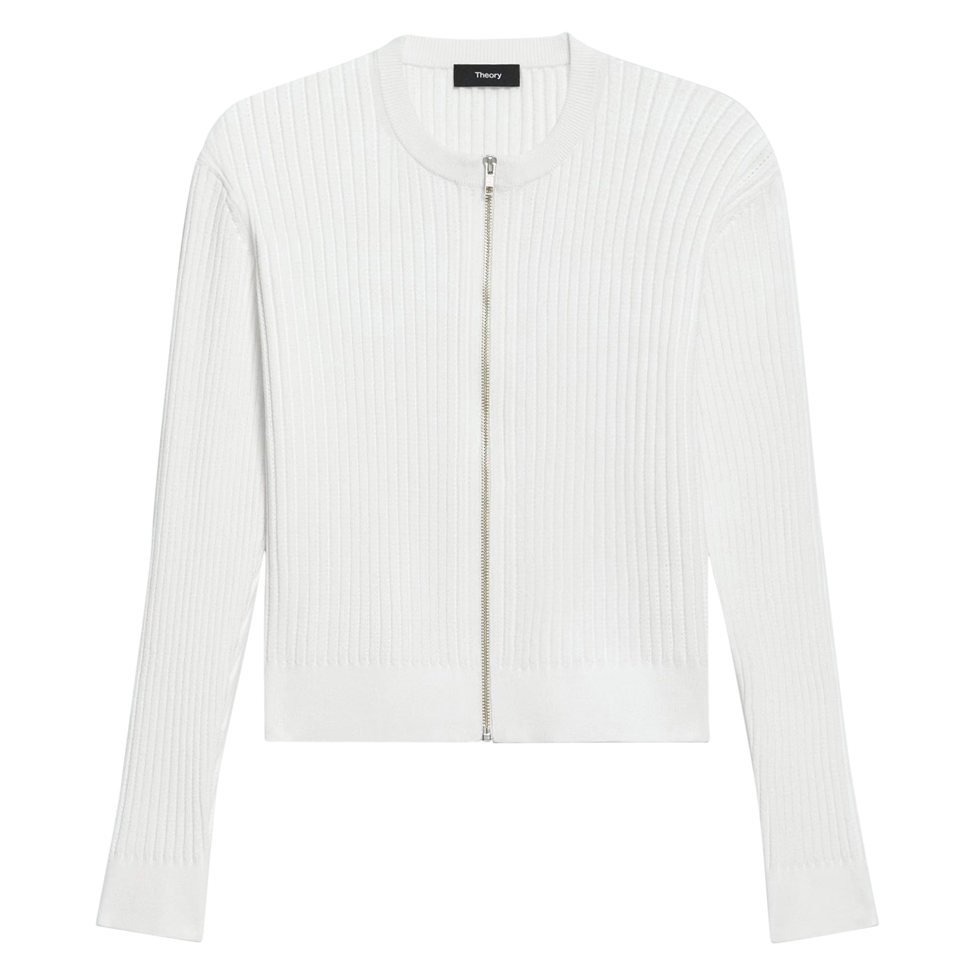 Pointelle Knit Bomber Jacket