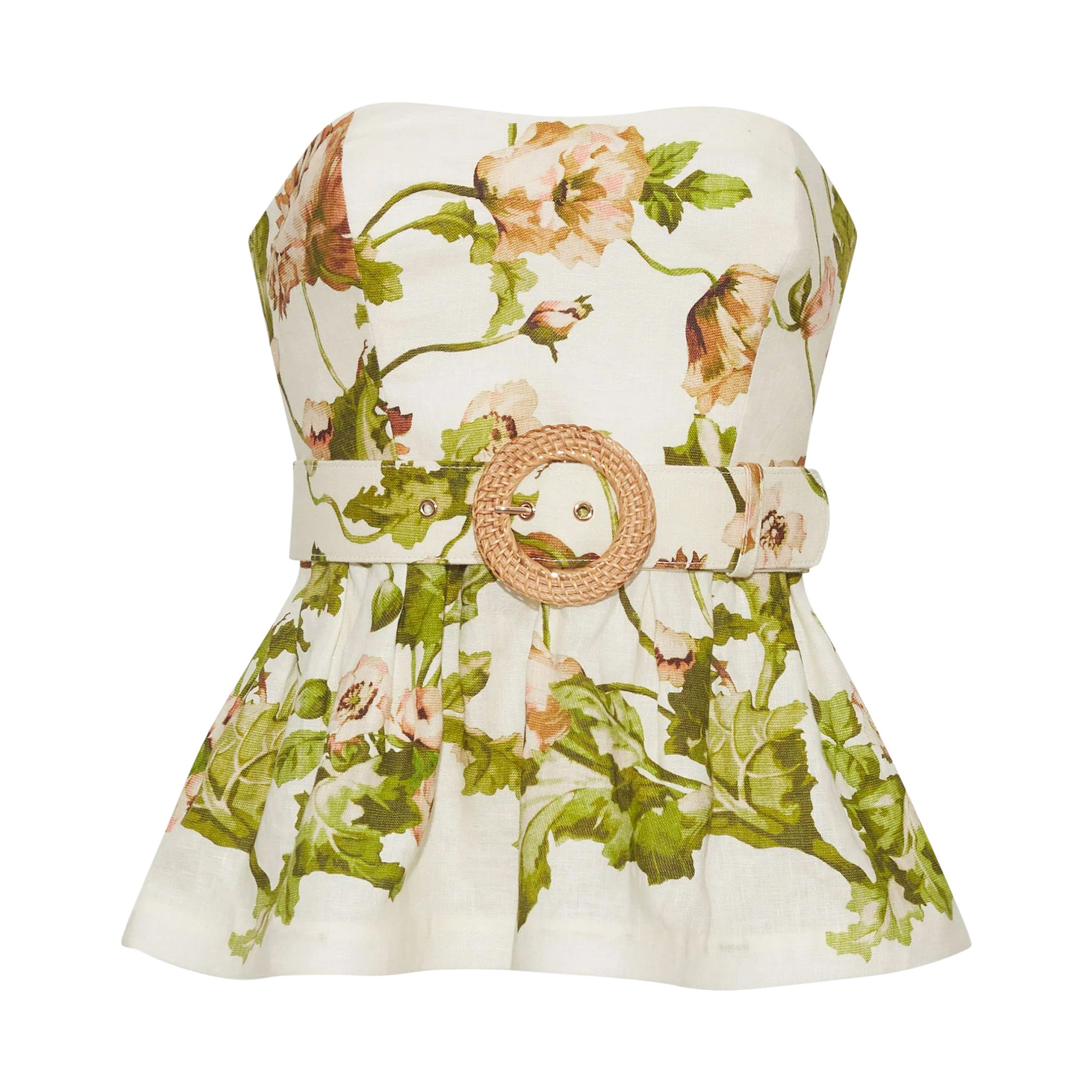 Tilda Strapless Belted Peplum Top