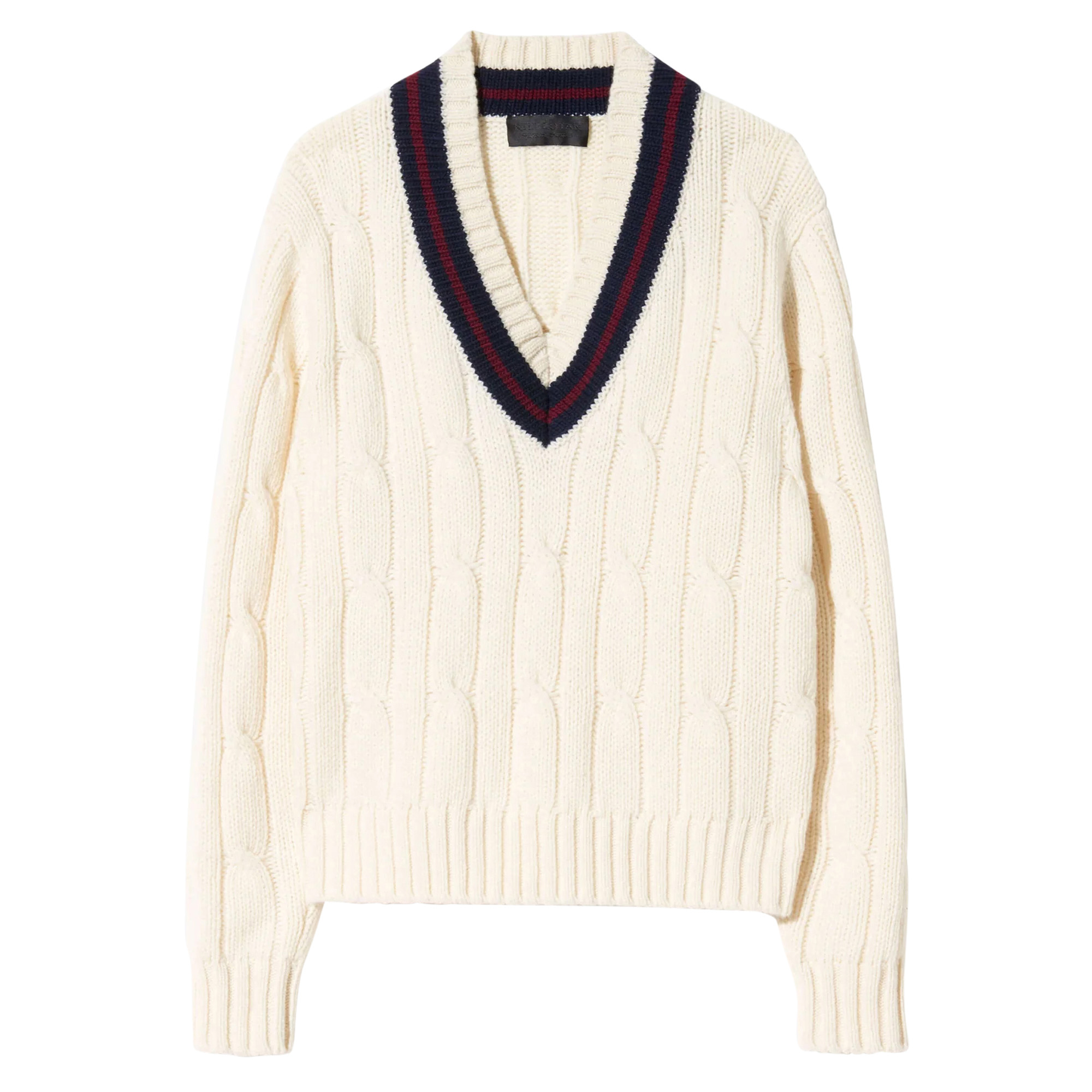 Fabiana Long Sleeve V-Neck Wool Sweater