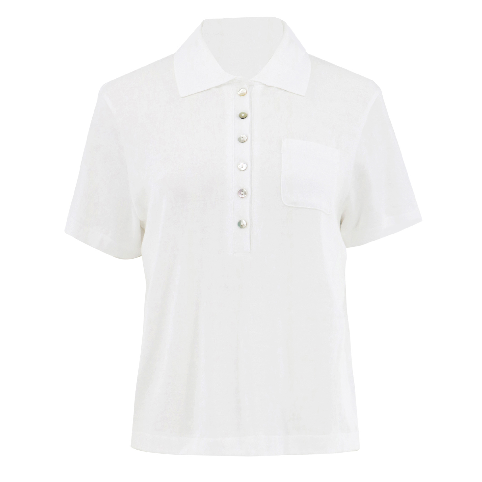 Cotton Cropped Pocket Polo