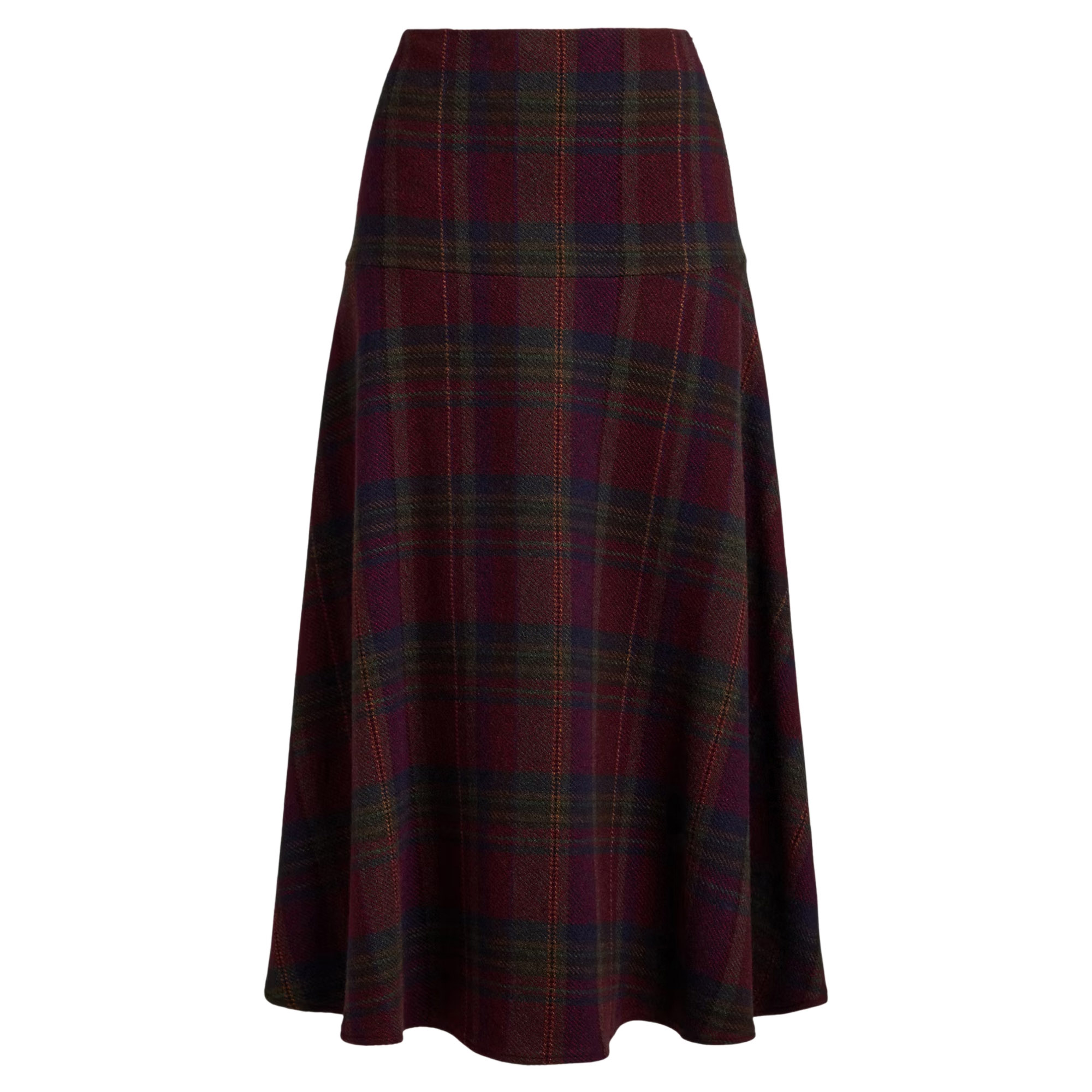 Herringbone Woven Midi Wrap Skirt