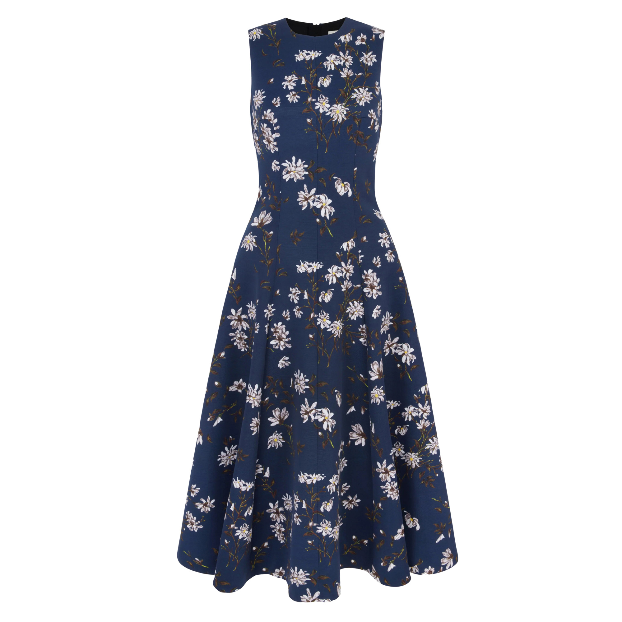 Mara Sleeveless Taffeta Faille Midi Dress