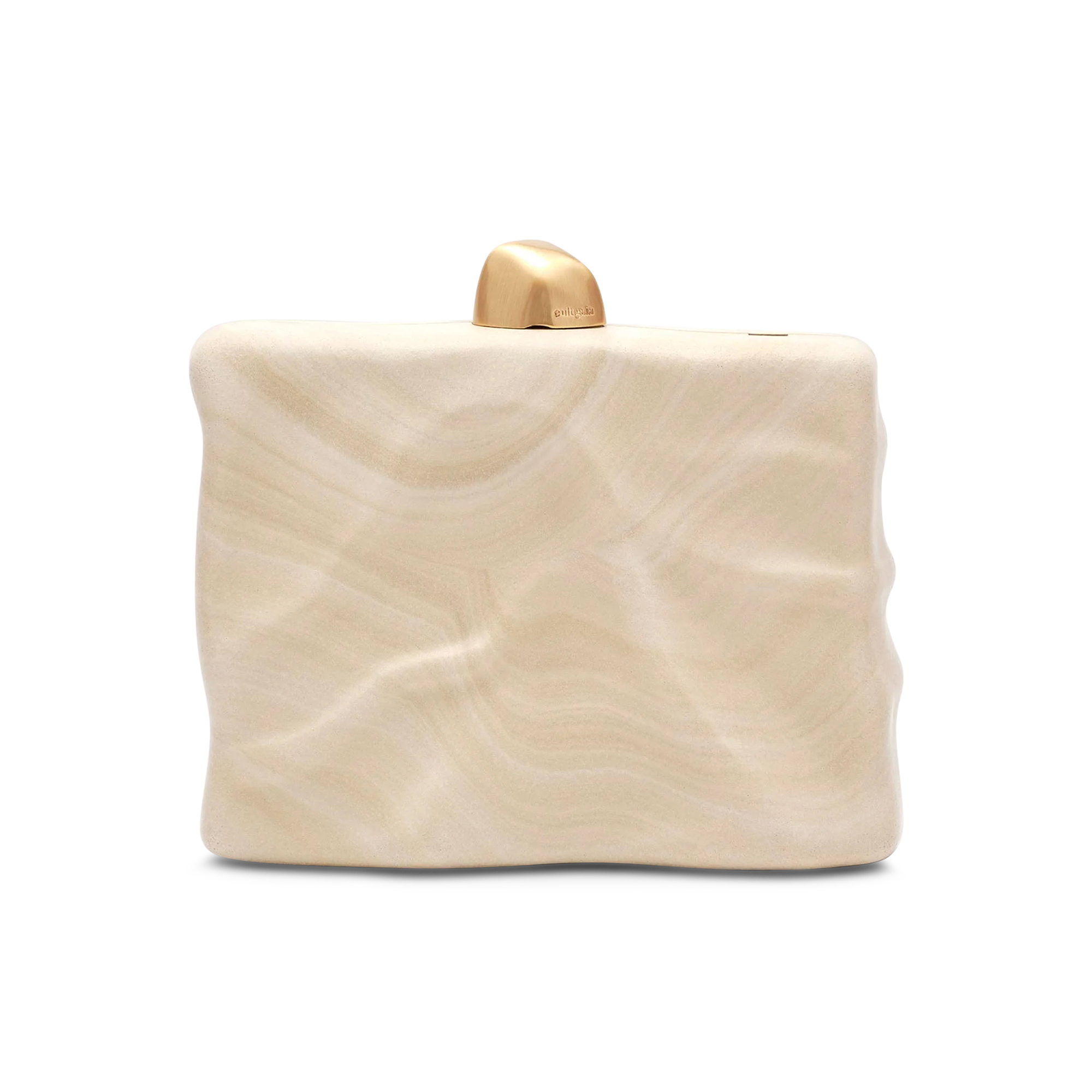 Flyn Sculptural Marbled Clutch