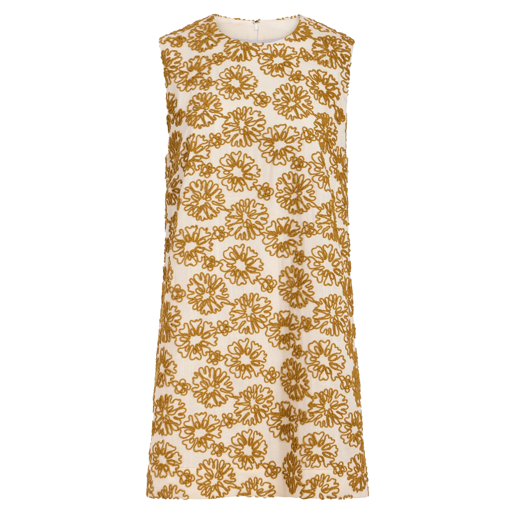 Yvette Sleeveless Embroidered Mini Shift Dress