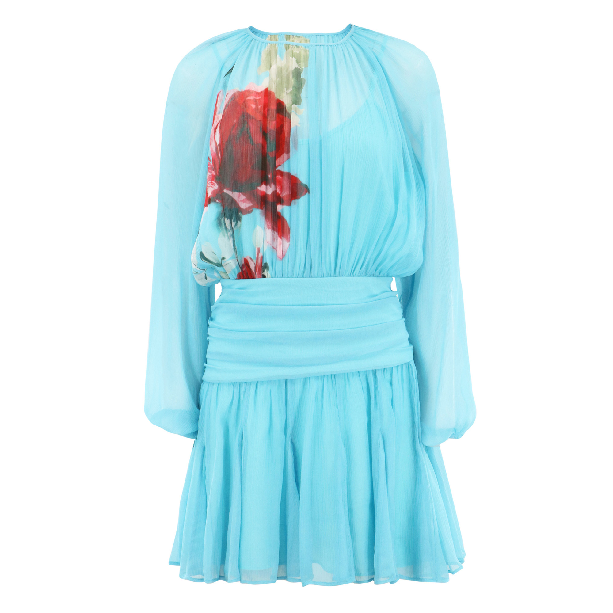 Billie Rose Long Sleeve Silk Chiffon Mini Dress