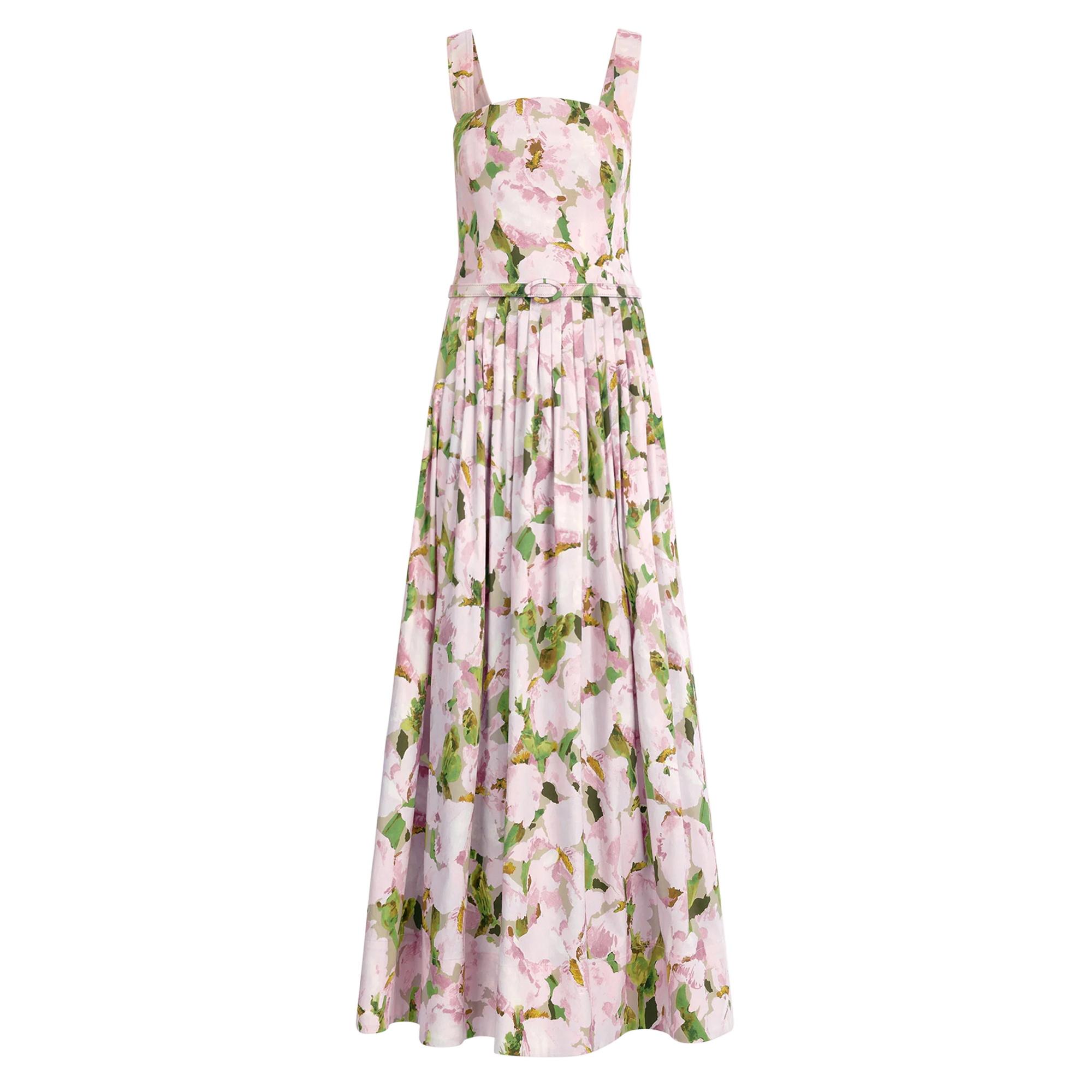 Sleeveless Watercolor Iris Poplin Day Dress