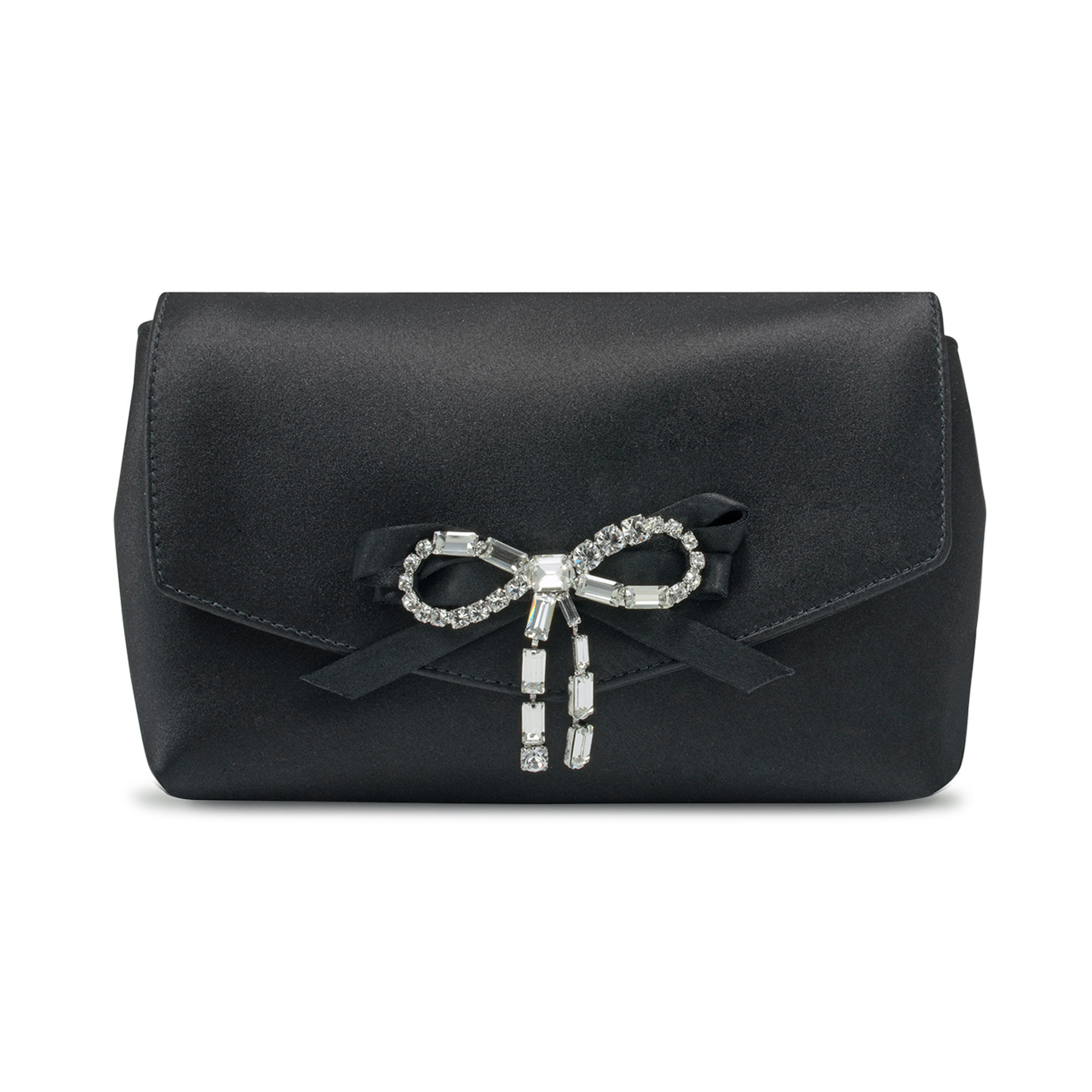 Satin Mini Bag With Crystal Bow