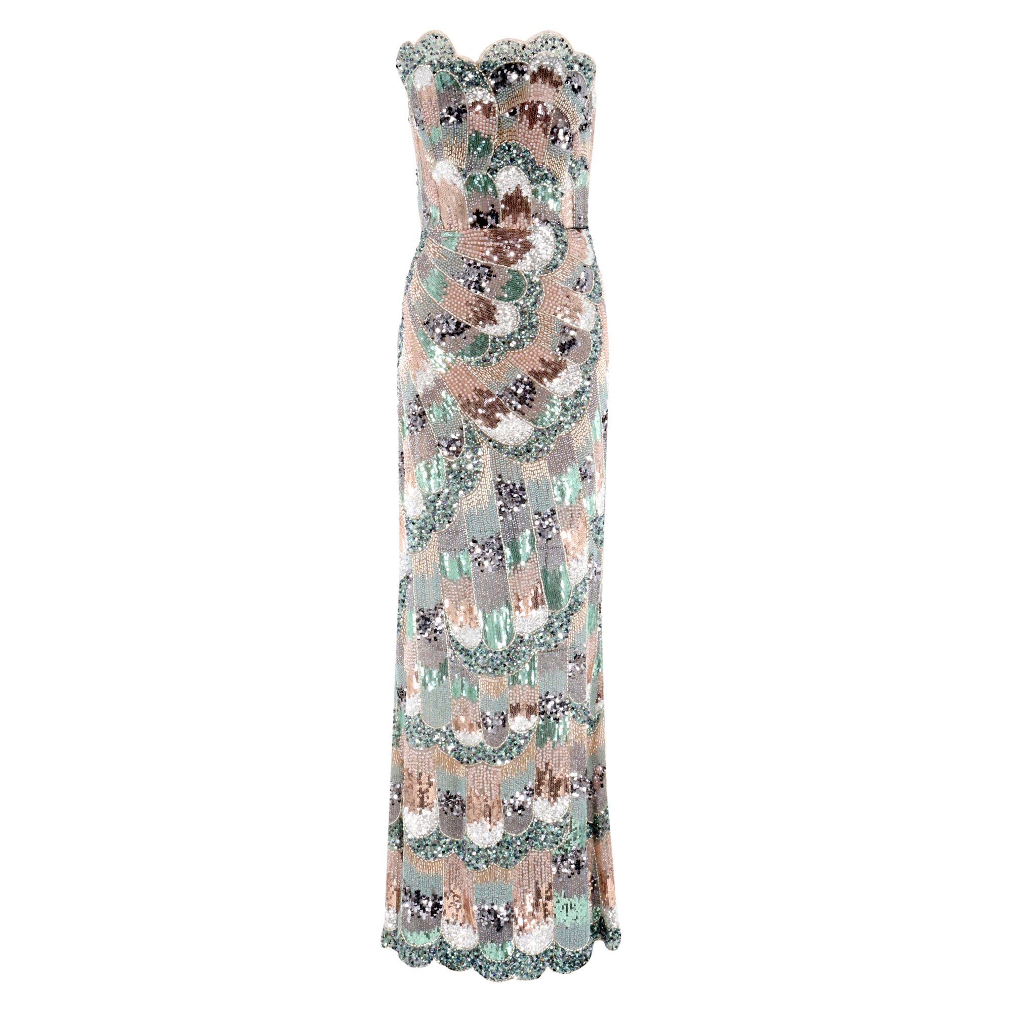 Strapless Embellished Maxi Dress