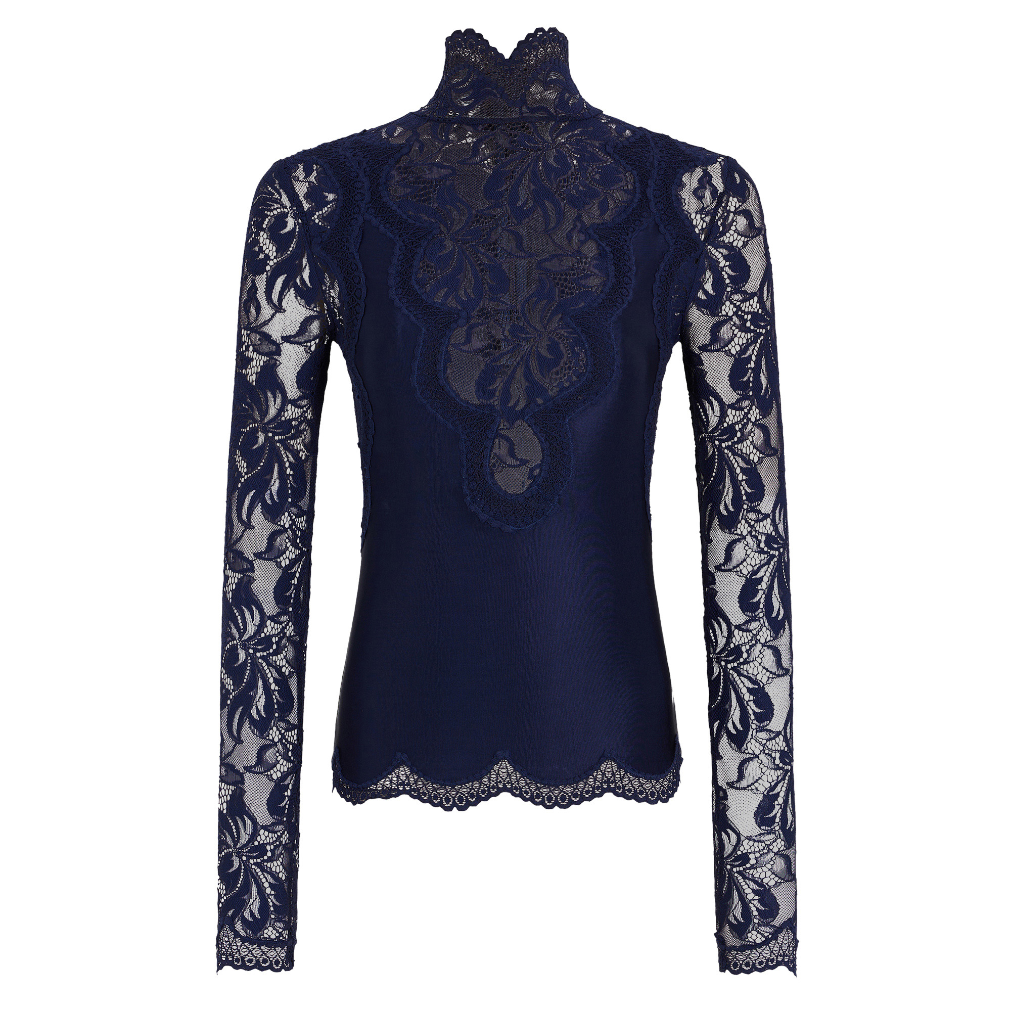 Long Sleeve Lace Turtleneck Top