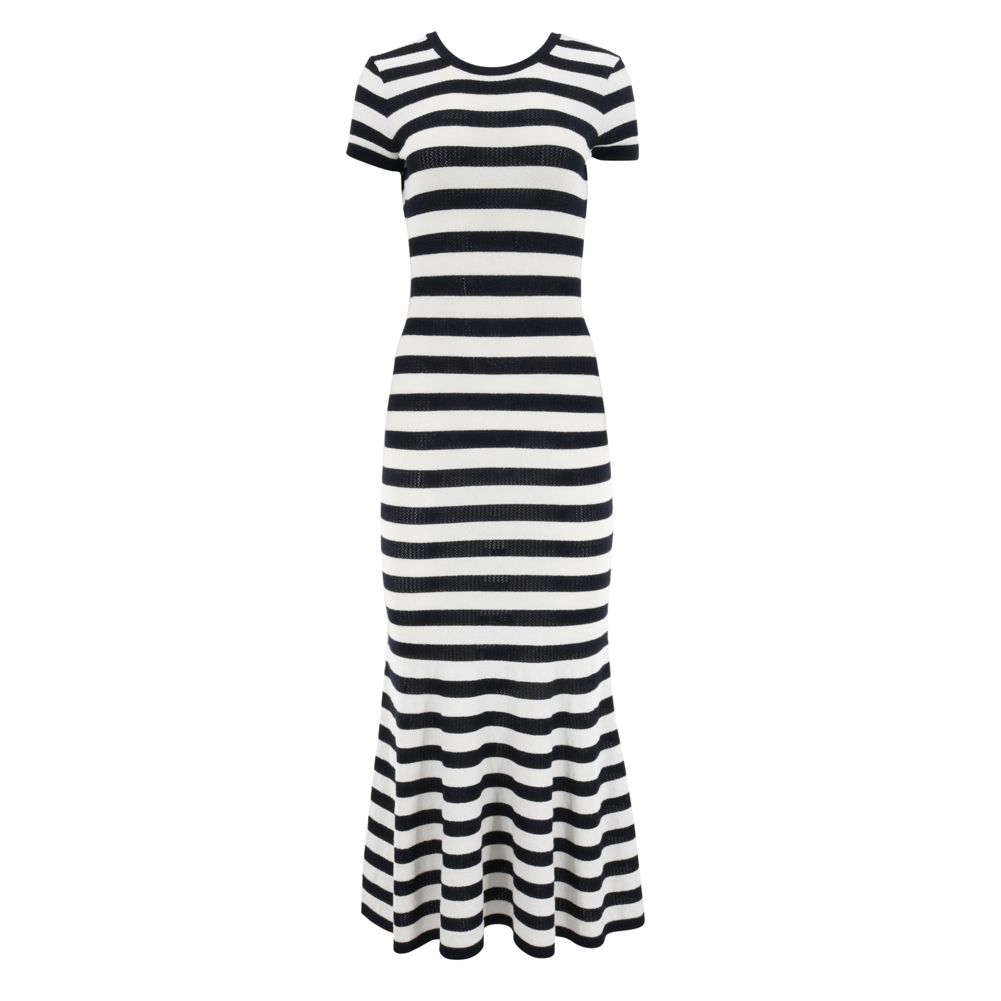 Valli Low Back Short Sleeve Striped Dress