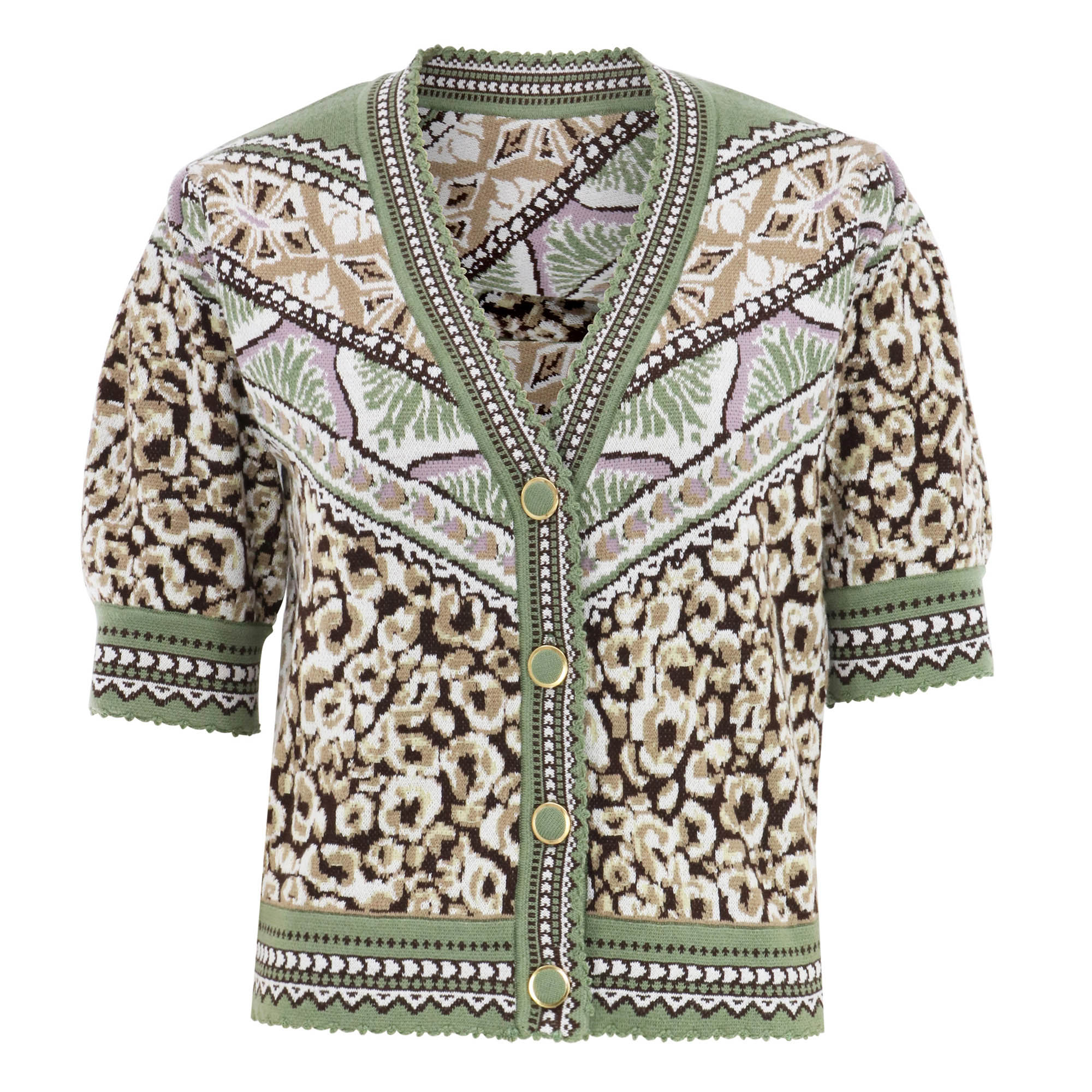 Leopard Print Short Sleeve Cardigan