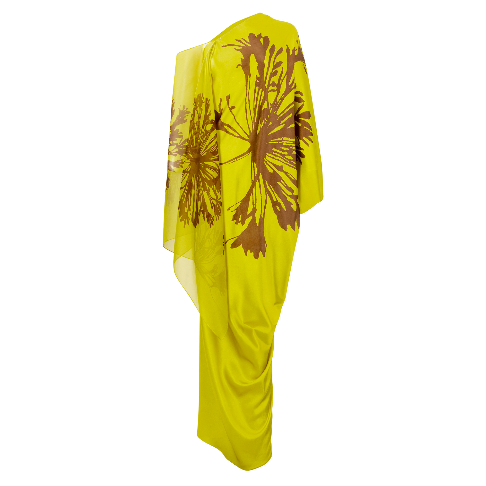 Jade Long Sleeve Maxi Dress With Sheer Overlay