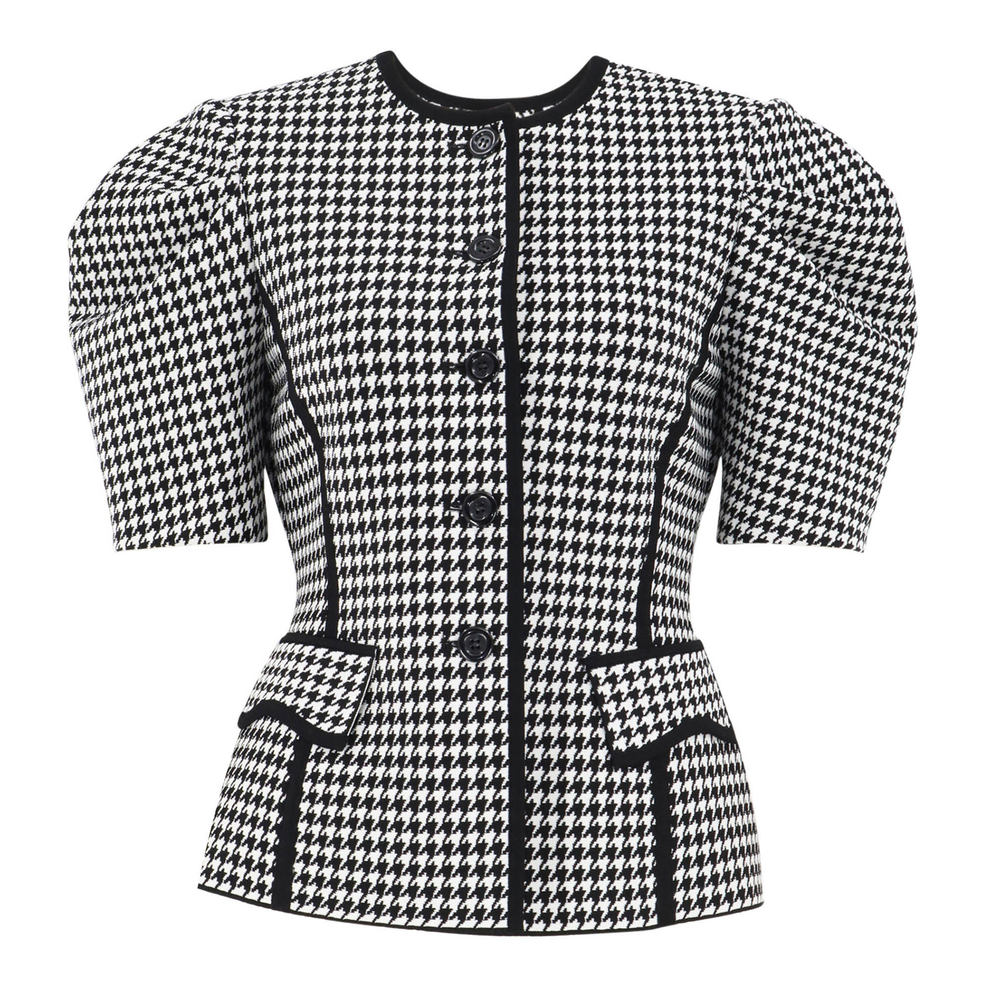 Lucia Houndstooth Puff Sleeve Top