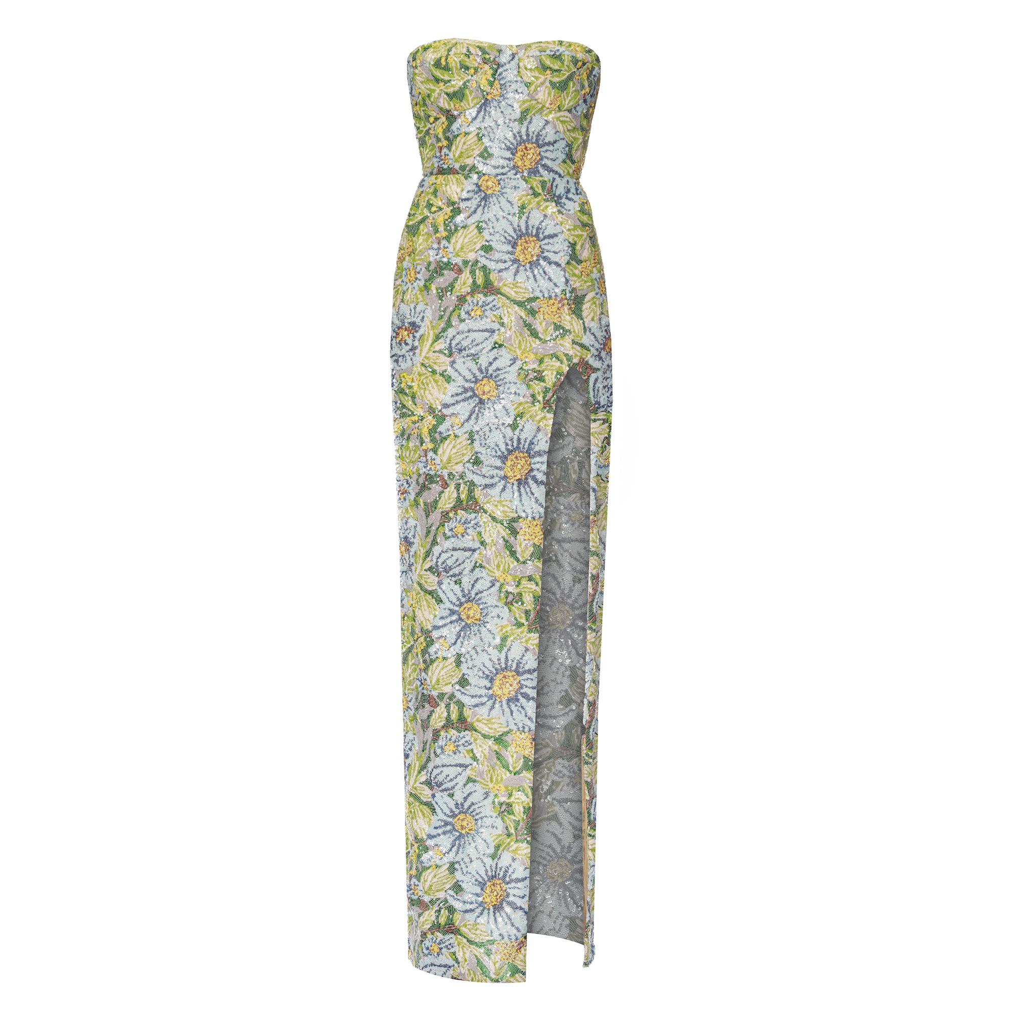 Veronica Srapless Paillette Maxi Dress With Slit