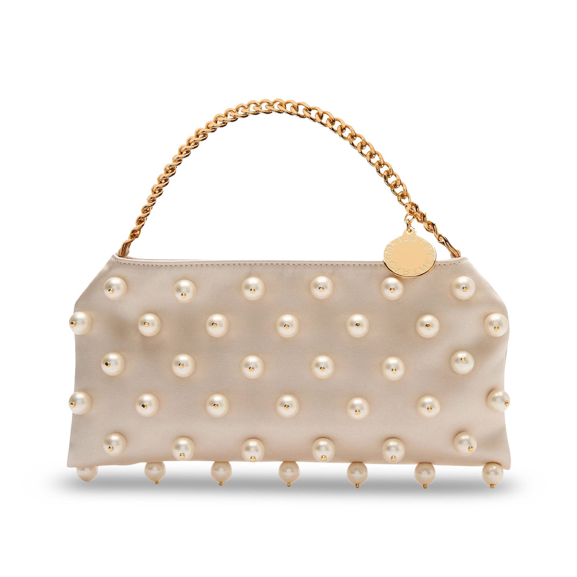 Mini Falabella Pearly Bead Embellished Satin Evening Bag