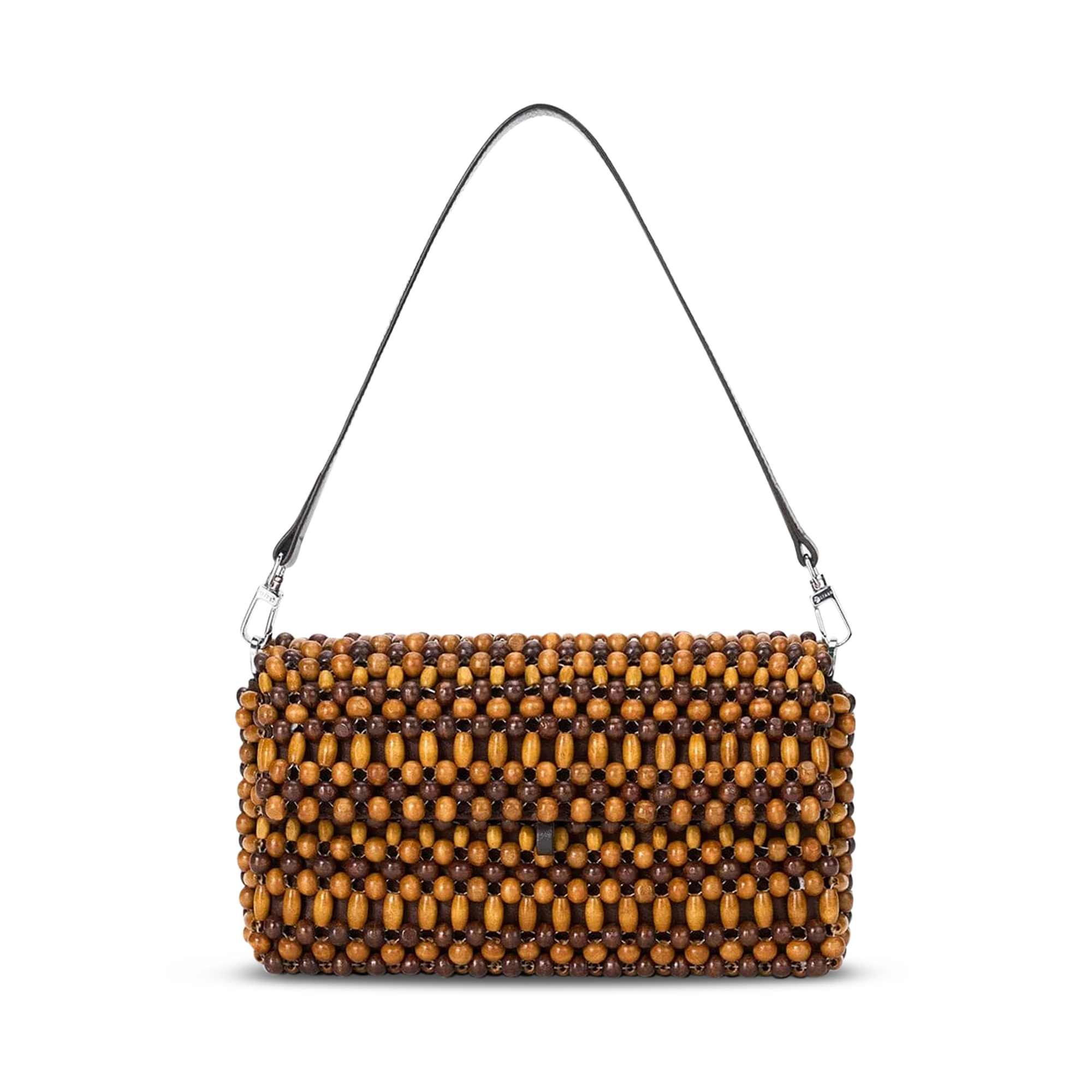 Timmy Wood-Beaded Convertible Shoulder Bag