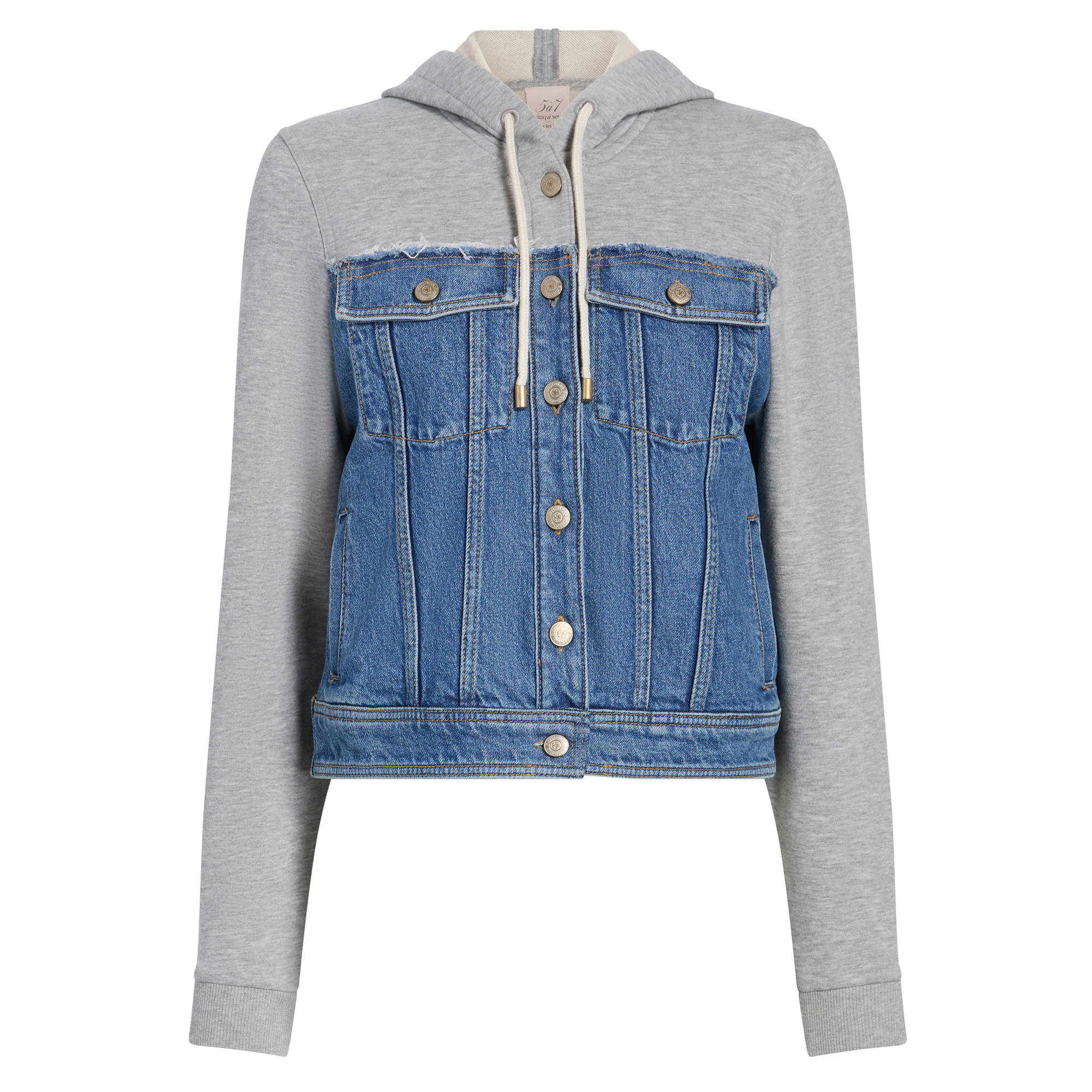 Sutton Contrast Hooded Denim Jacket