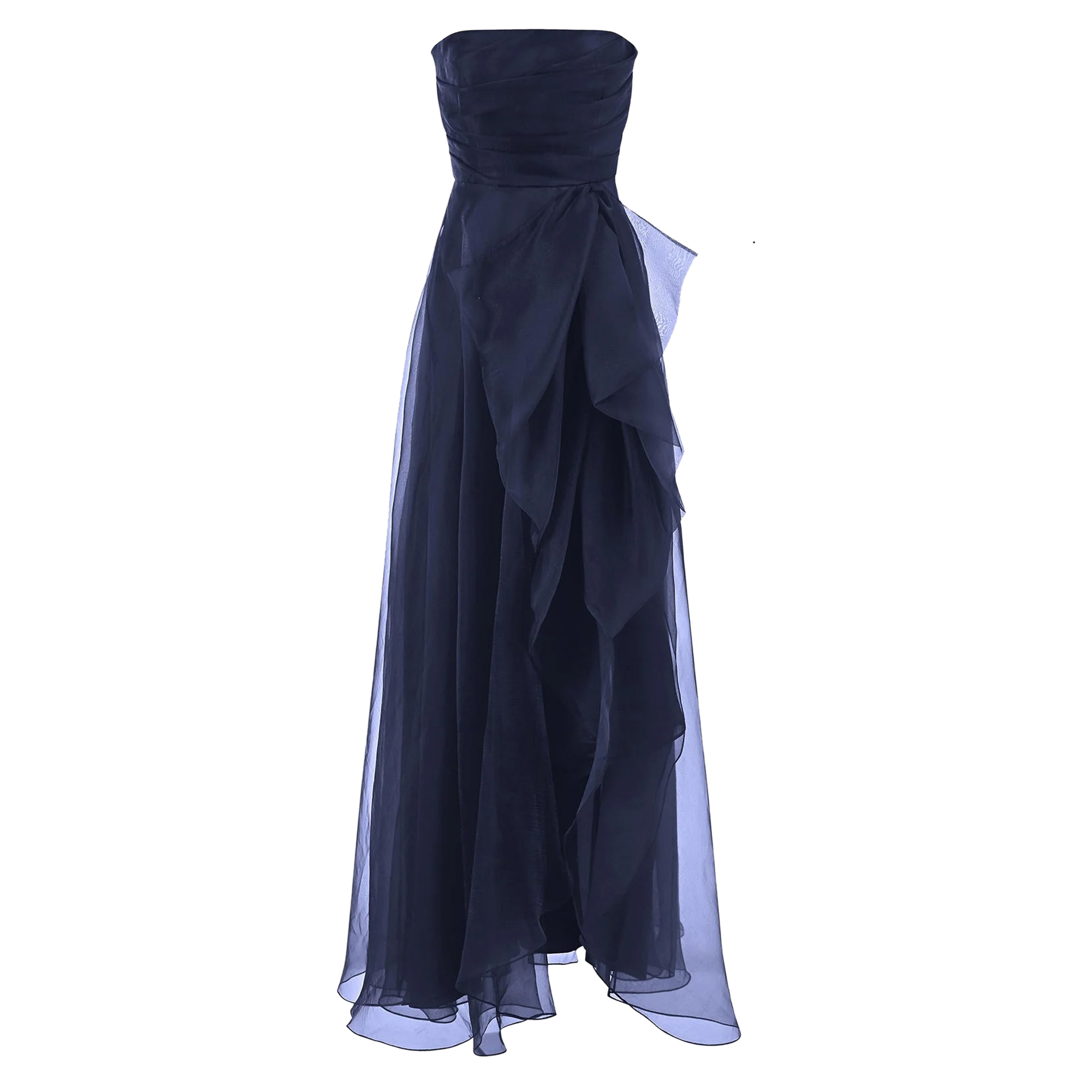 Teresa Strapless Draped Organza A-Line Gown