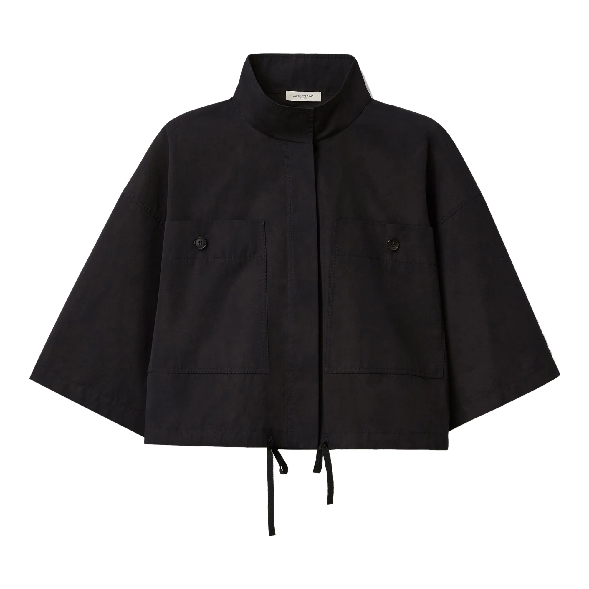 Stand Collar Short Sleeve Oversized Shirt Jacket
